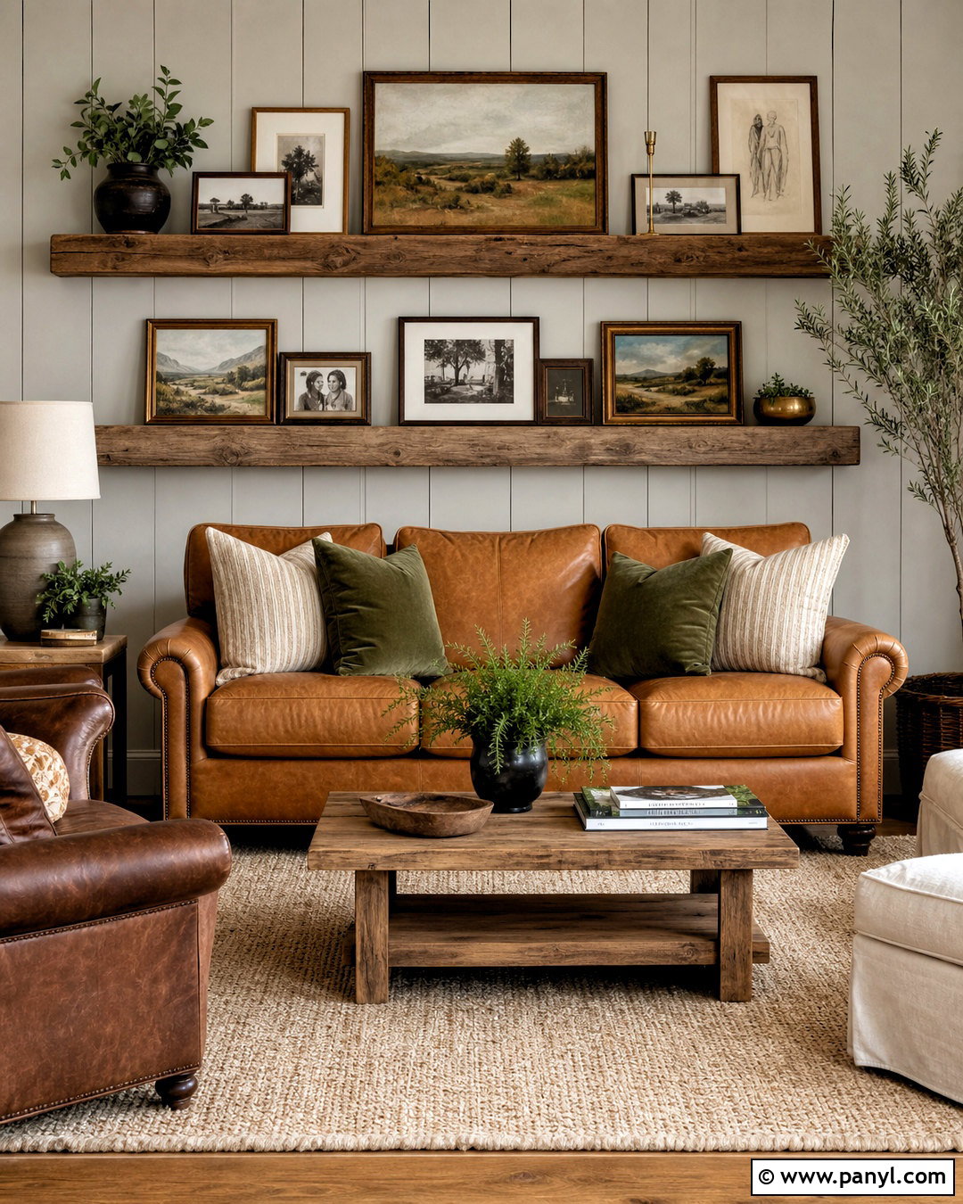 Rustic Picture Ledge Wall - 20 rustic wall design ideas