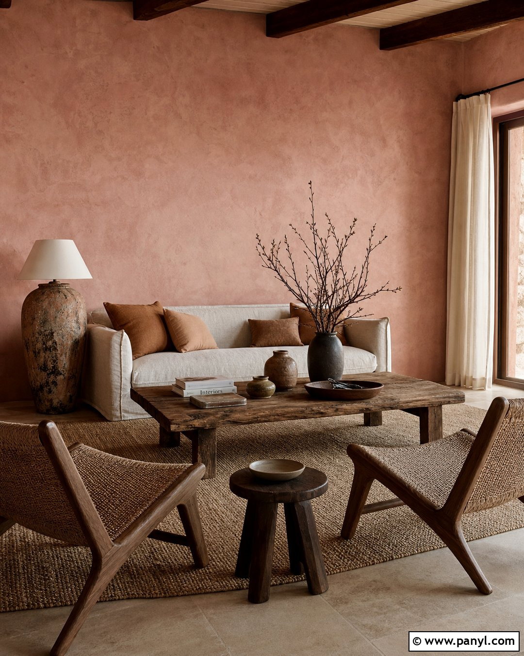 Rustic Pink Limewash Walls - 20 Rustic Pink Wall Color Ideas