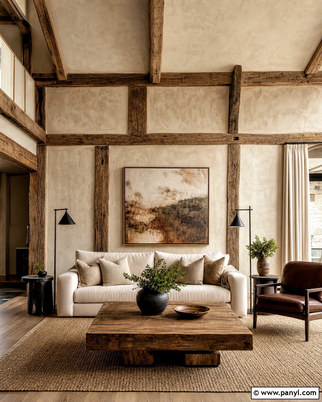 Rustic Plaster And Beam Wall - 20 rustic wall design ideas