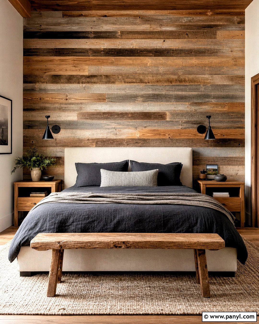 Rustic Reclaimed Wood Bedroom Wall - 20 rustic textured walls
