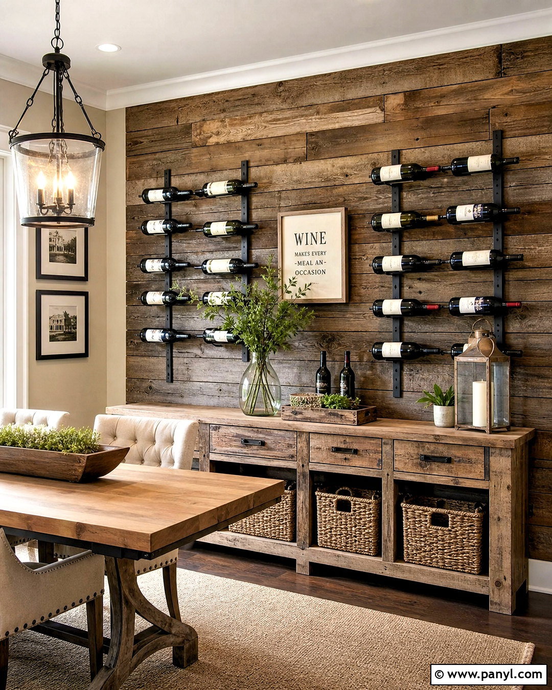 Rustic Reclaimed Wood Wine Wall - 20 wine display wall ideas