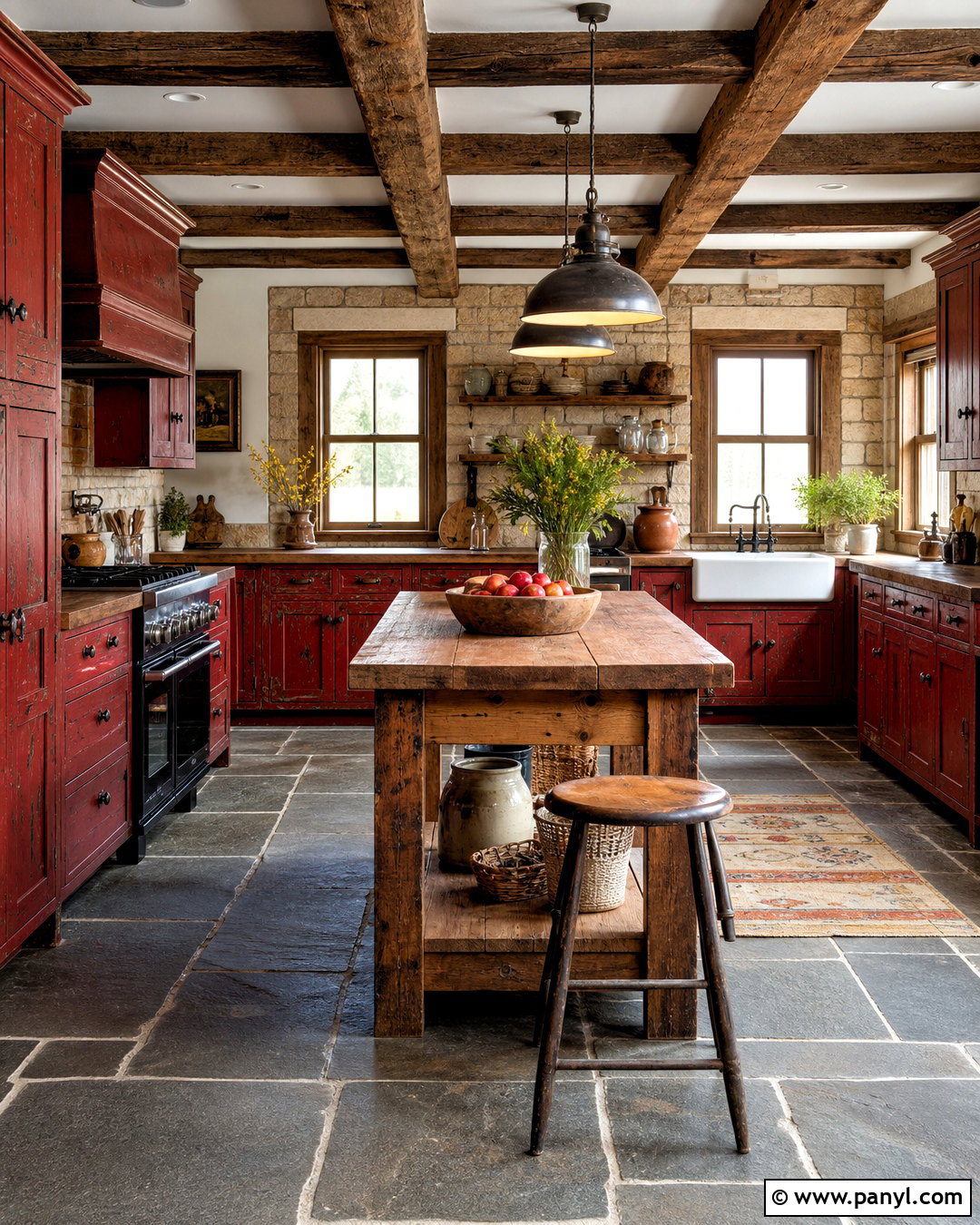 Rustic Red Farmhouse Kitchen - 20 red farmhouse kitchen ideas