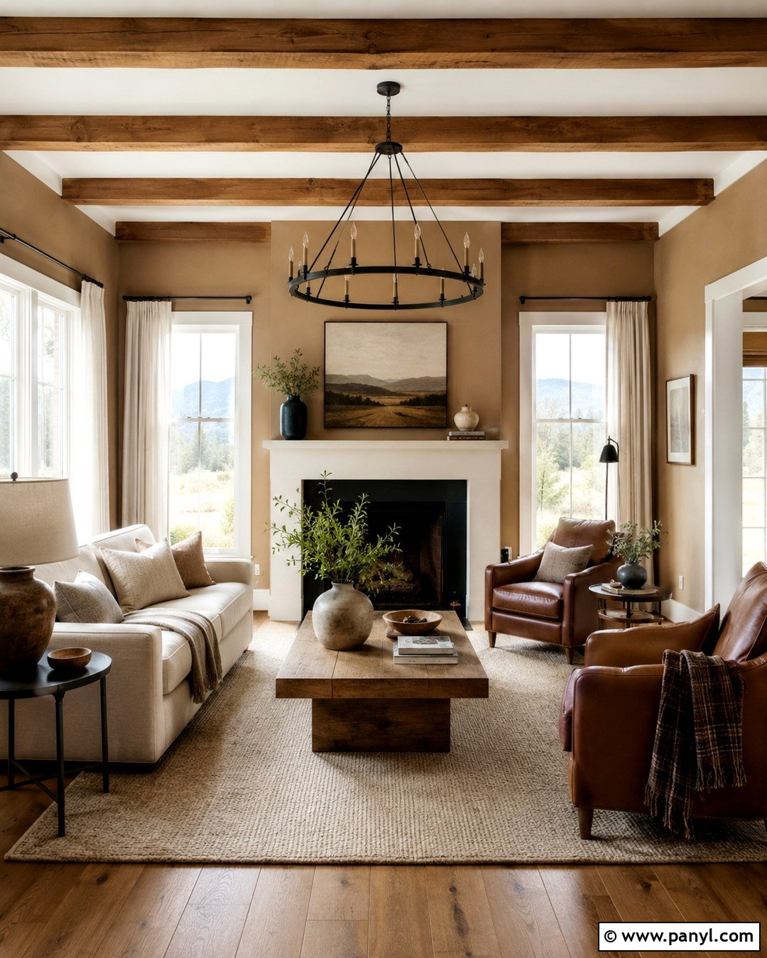 Rustic Room With Light Brown Walls And White Trim - 20 Light Brown Walls With White Trim Ideas