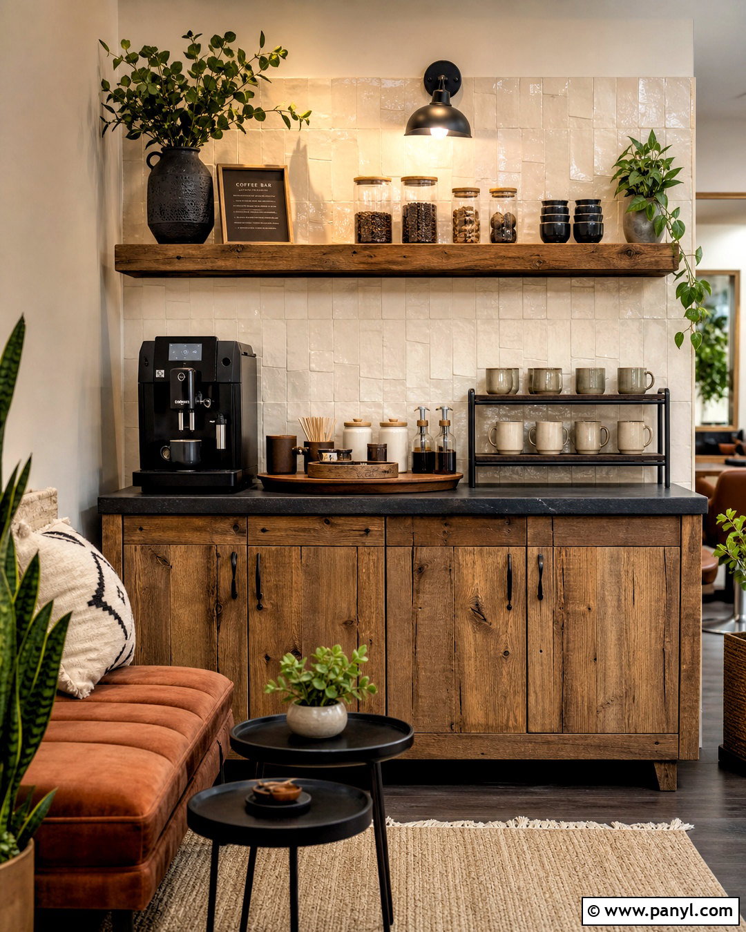 Rustic Salon Coffee Bar - 20 salon coffee bar ideas