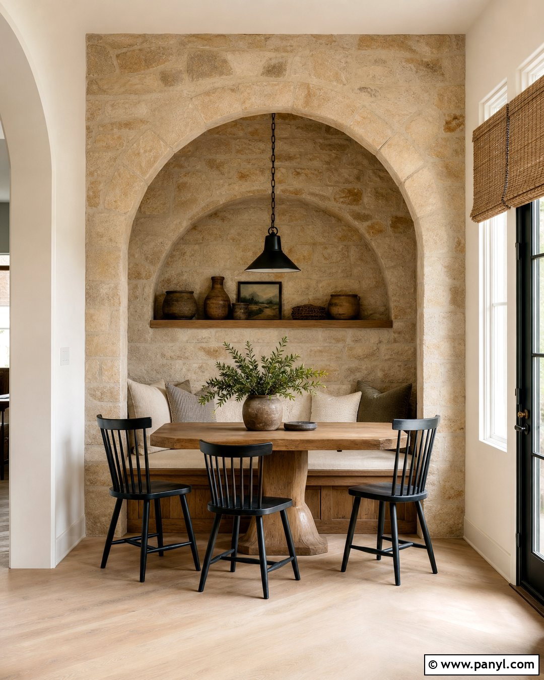 Rustic Stone Arch Accent Wall - 30 Rustic Accent Wall Ideas