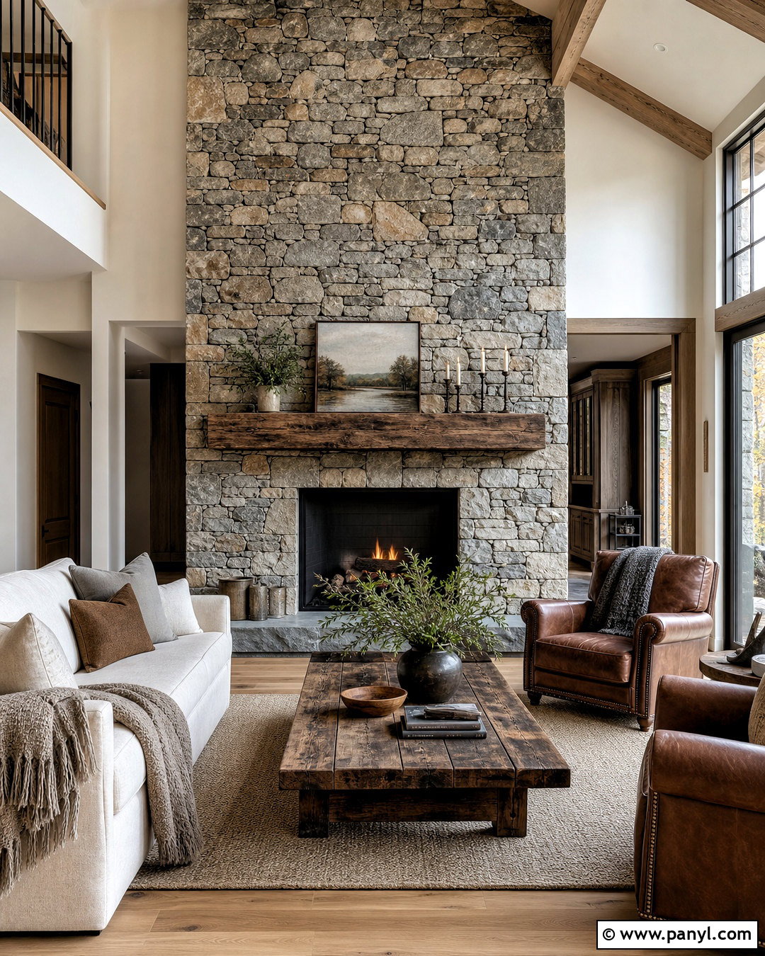 Rustic Stone Fireplace Wall - 20 rustic textured walls