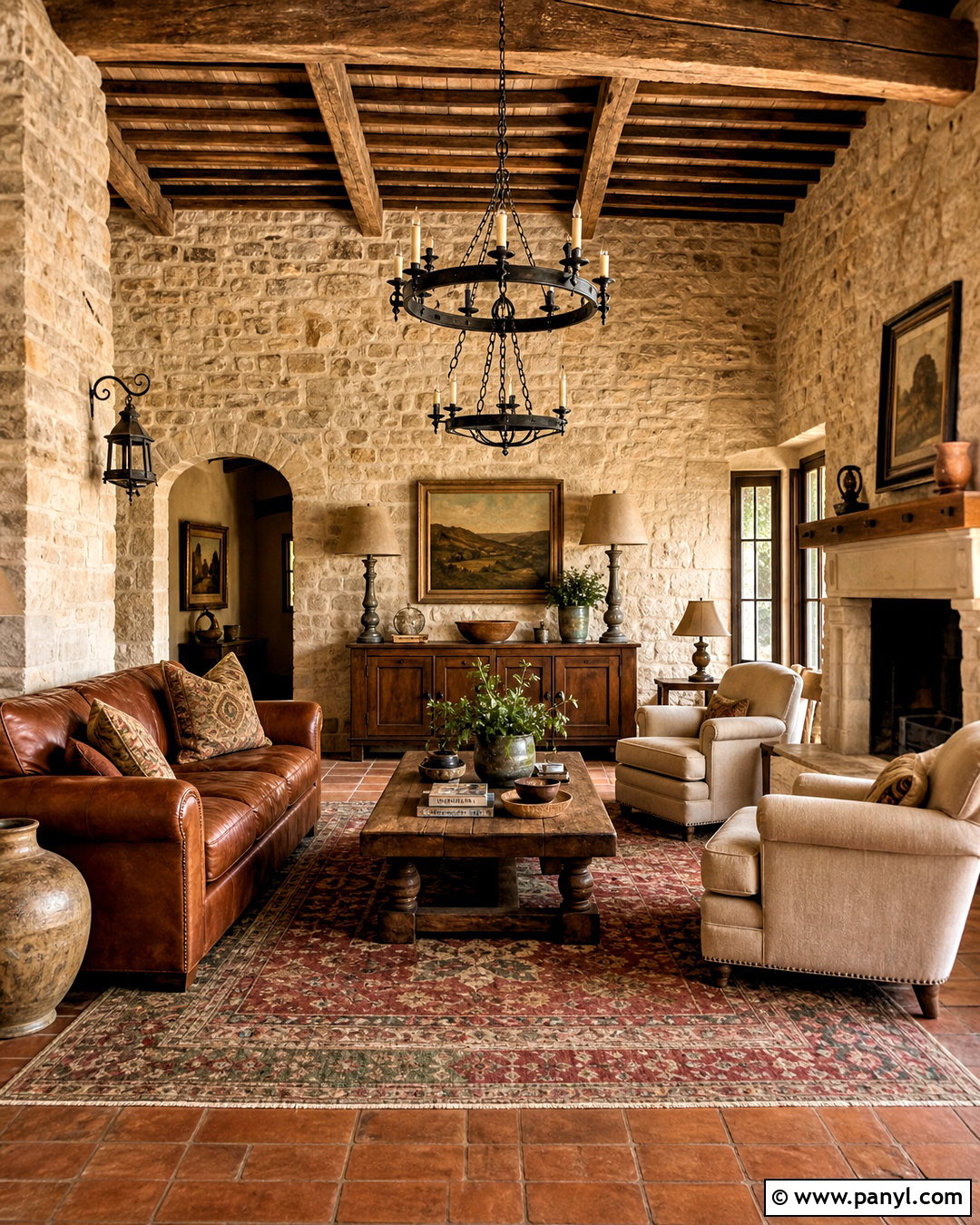 Rustic Tuscan Living Room - 20 tuscan house interior design ideas