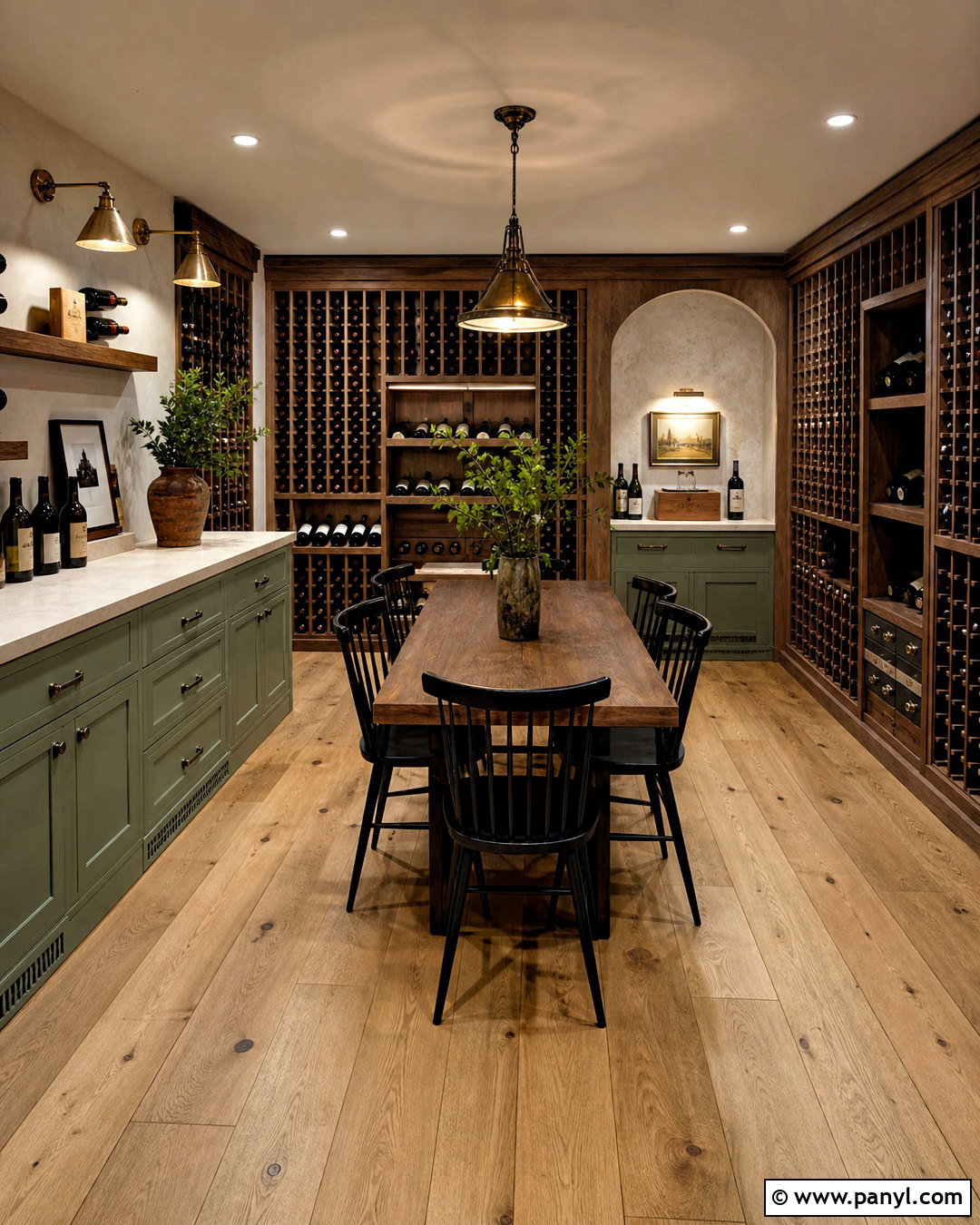 Rustic Wine Cellar With Built-In Cabinets - 20 wine cellar basement rustic ideas