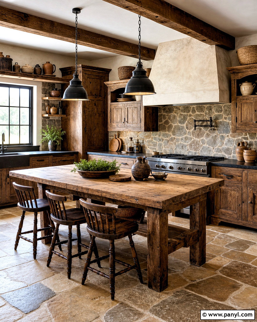Rustic Wood And Stone Kitchen - 20 earthy kitchen ideas