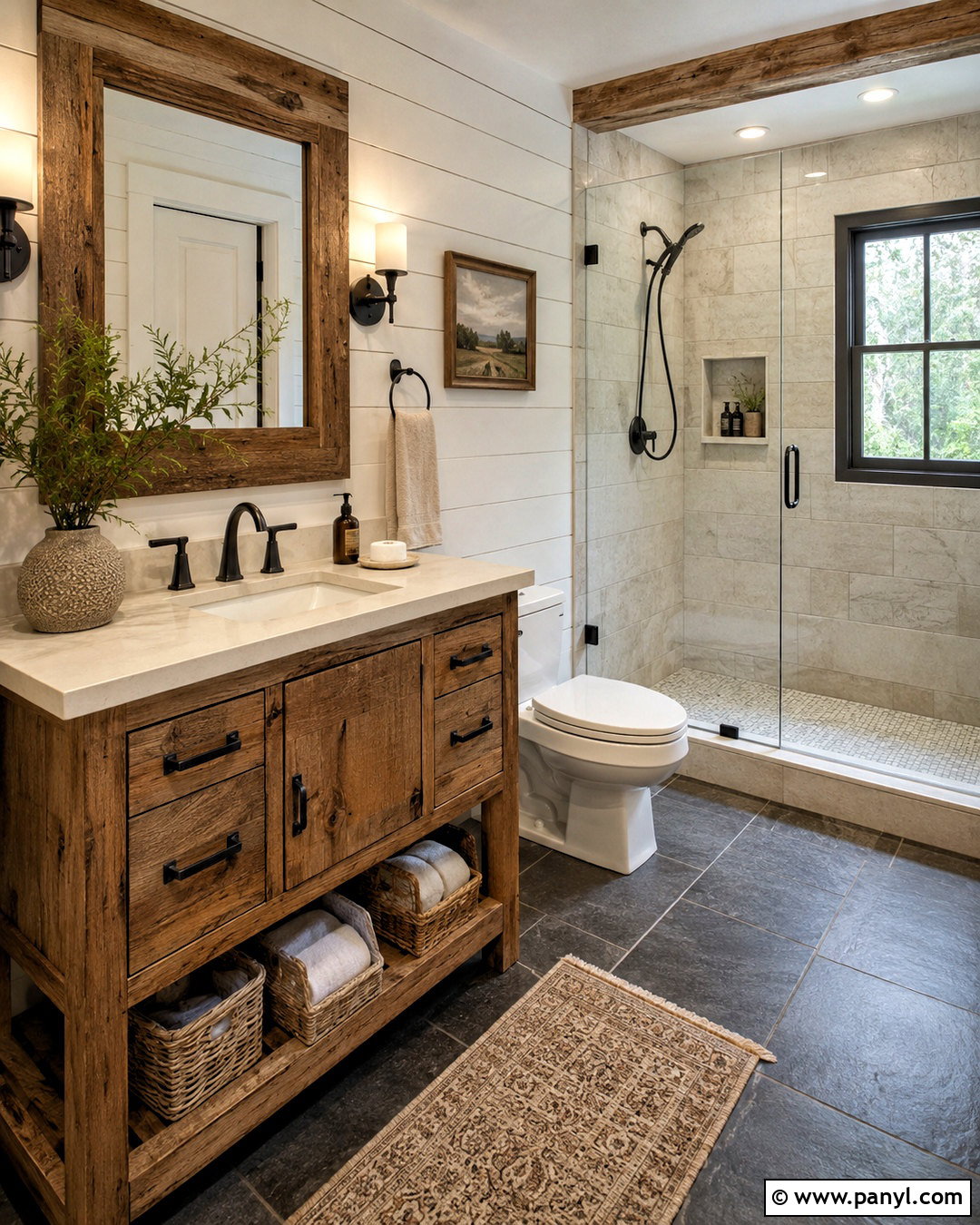 Rustic Wood Cottage Bathroom - 20 cottage bathroom ideas