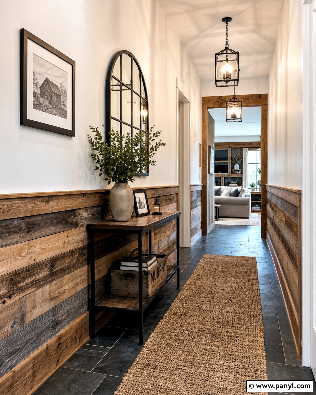 Rustic Wood Hallway Paneling - 20 half wall paneling ideas hallways