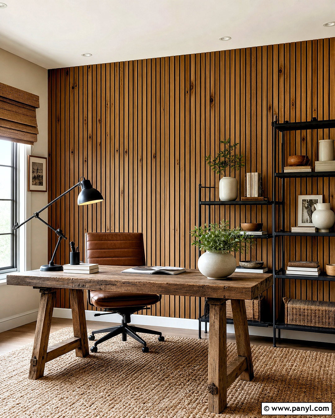 Rustic Wood Slat Office Wall - 20 rustic textured walls
