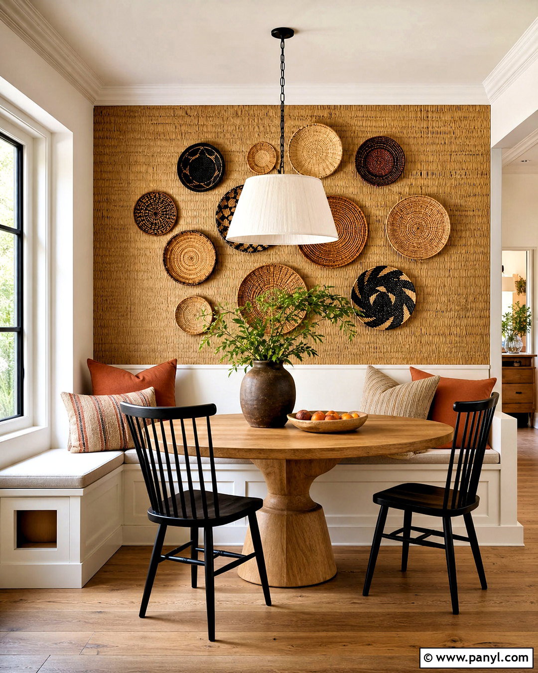 Rustic Woven Basket Wall - 20 rustic wall design ideas