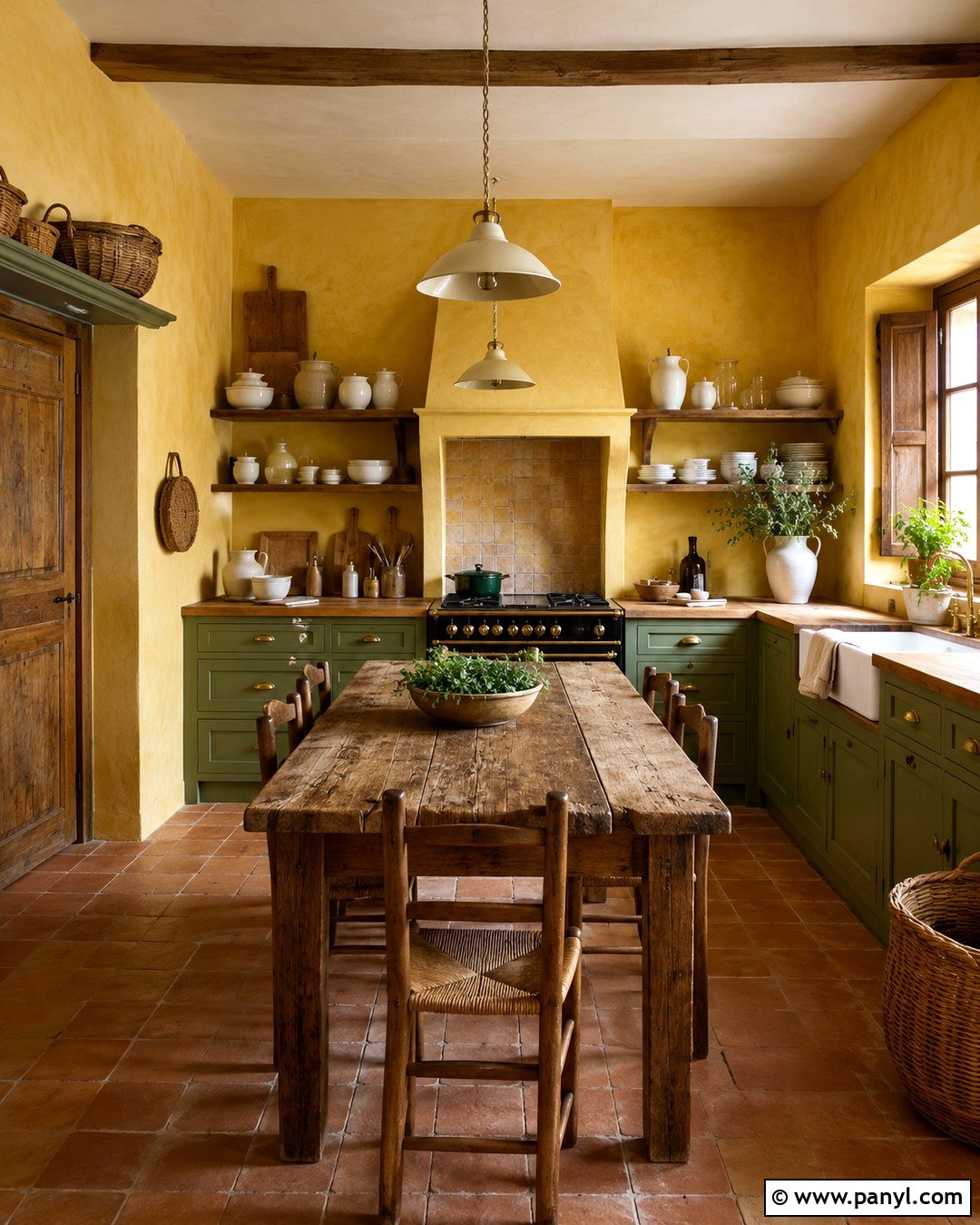 Rustic Yellow Plaster Kitchen - 20 Yellow Plaster Walls