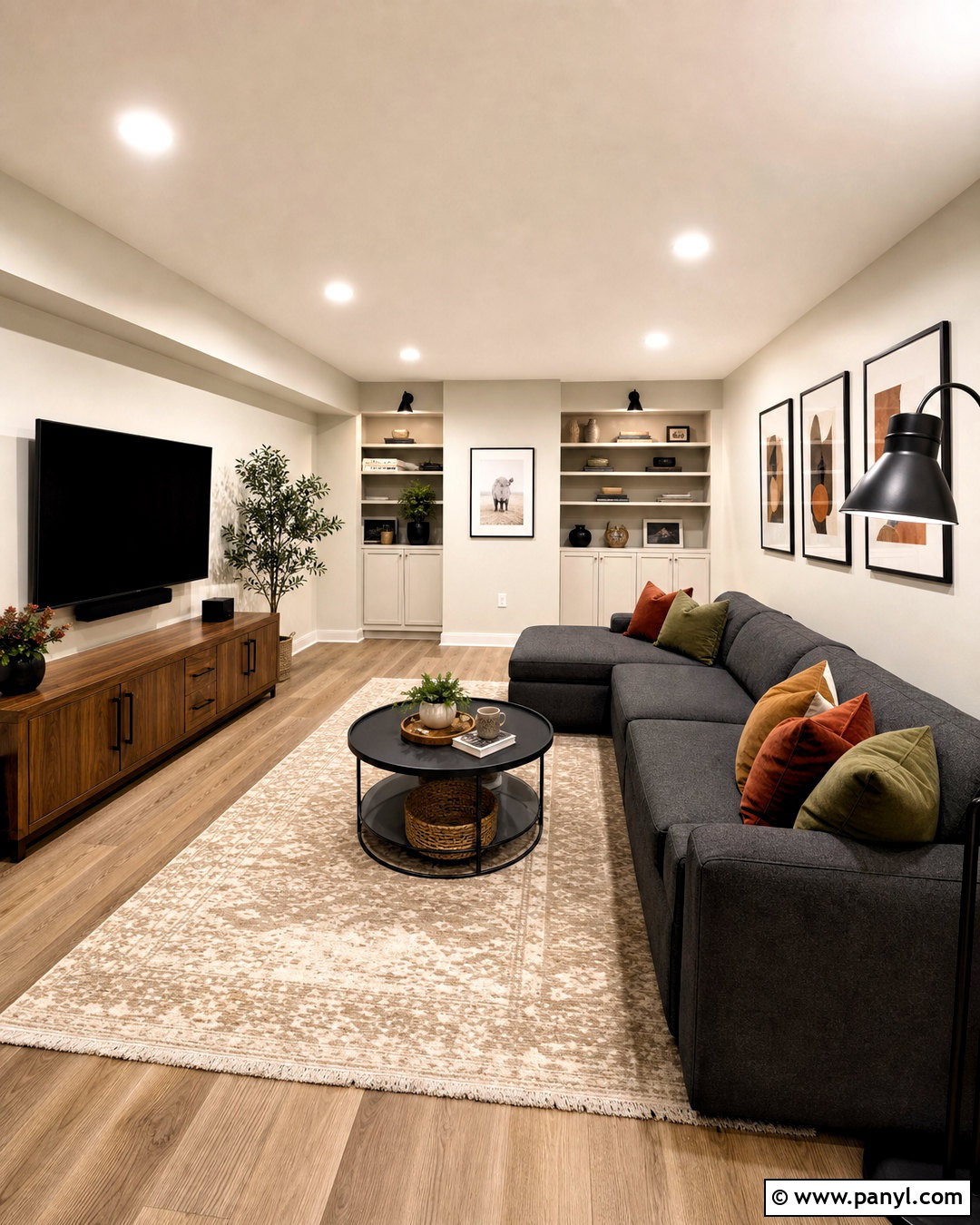 SW Alabaster Basement Family Room - 20 sw alabaster walls