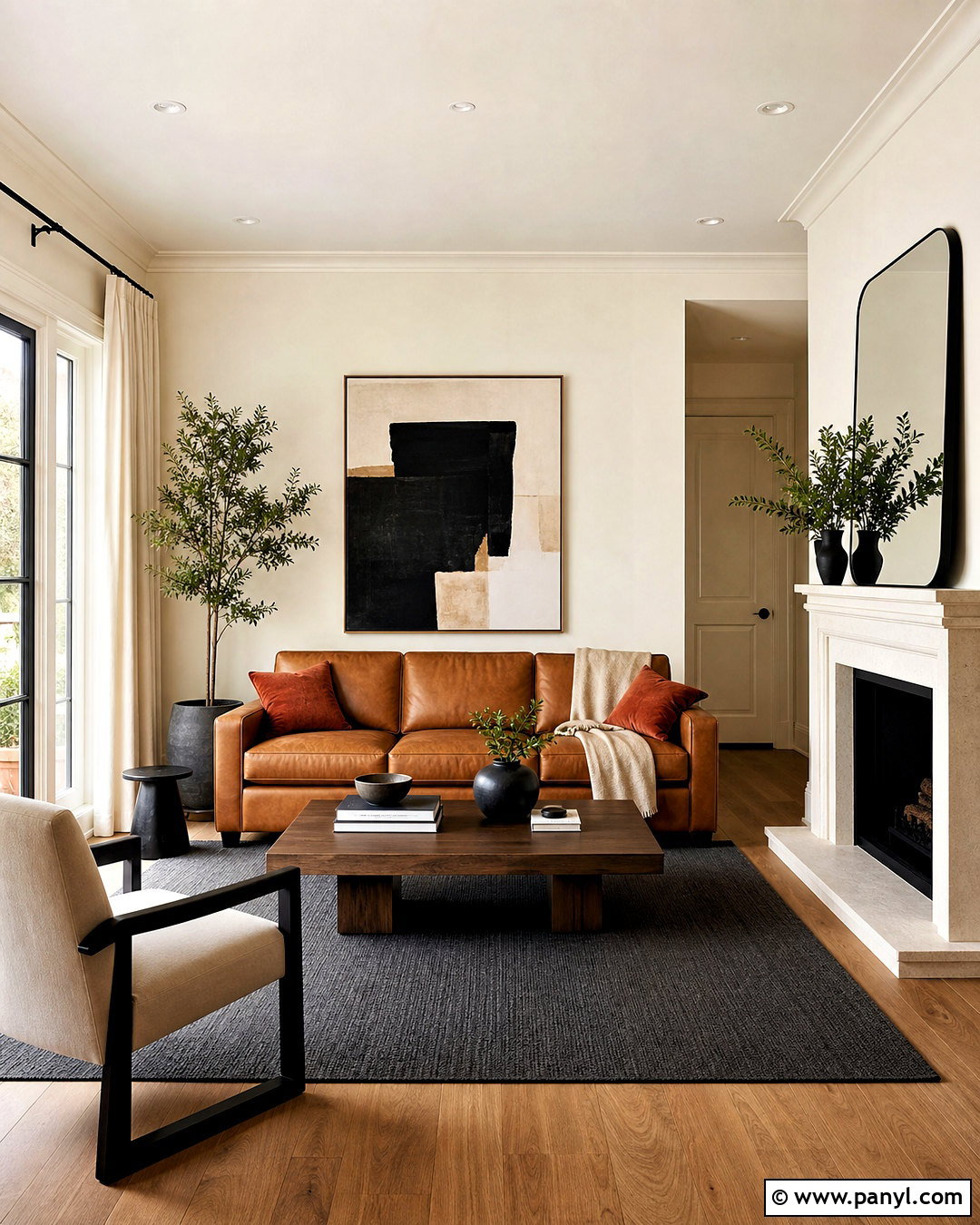 SW Alabaster Living Room With Matching Trim - 20 sw alabaster walls