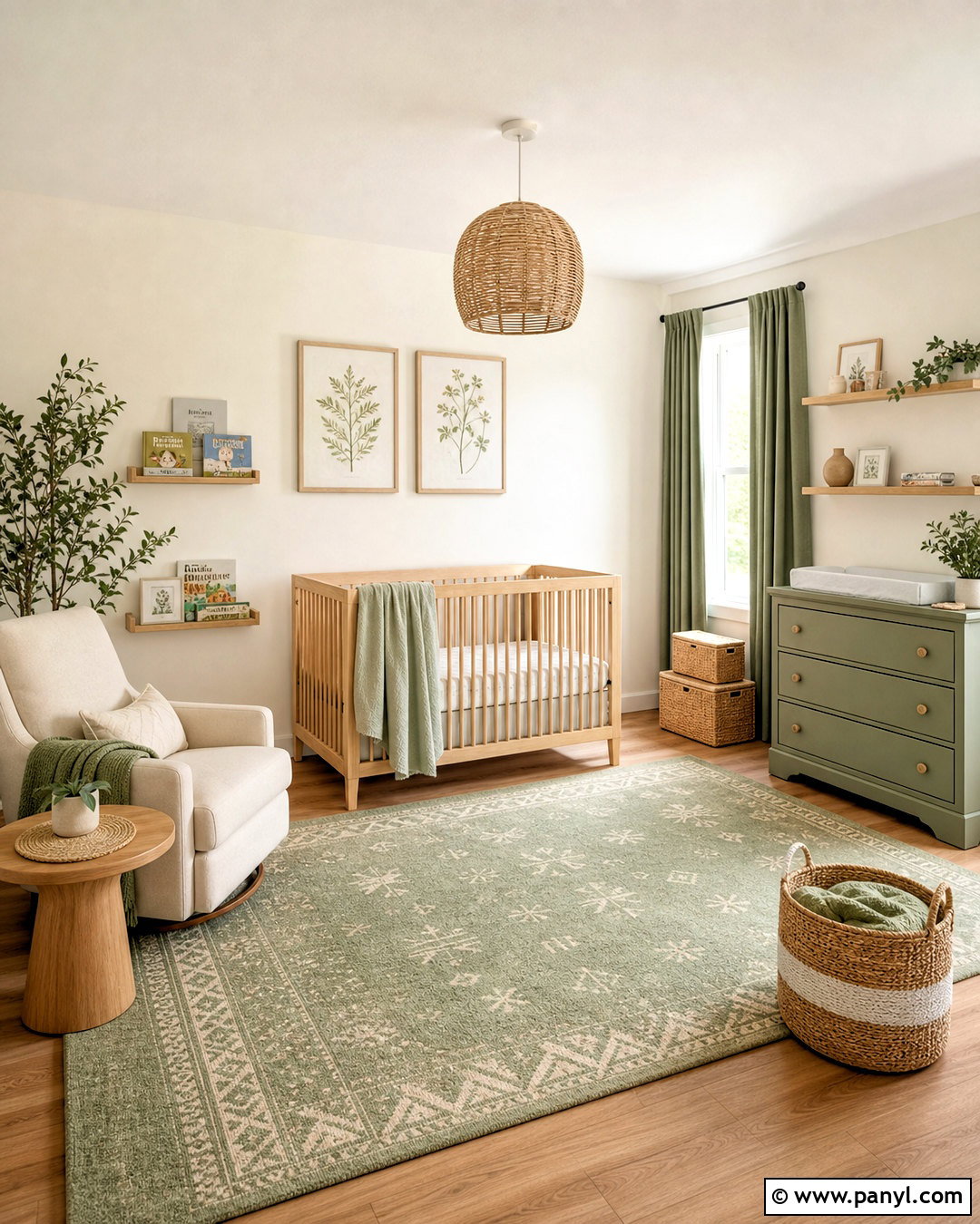 SW Alabaster Nursery With Muted Green - 20 sw alabaster walls