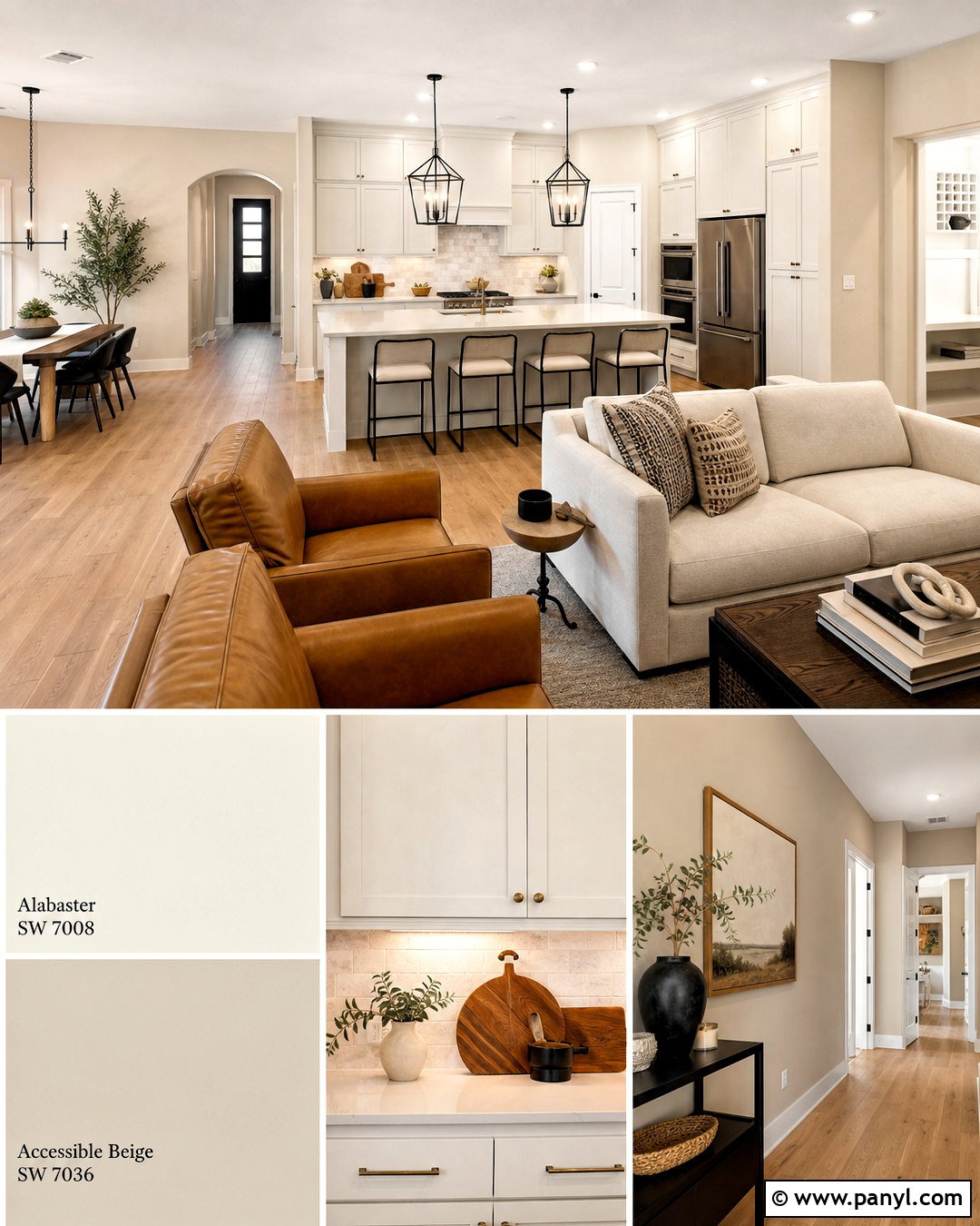 SW Alabaster With Accessible Beige - 20 sw alabaster coordinating colors