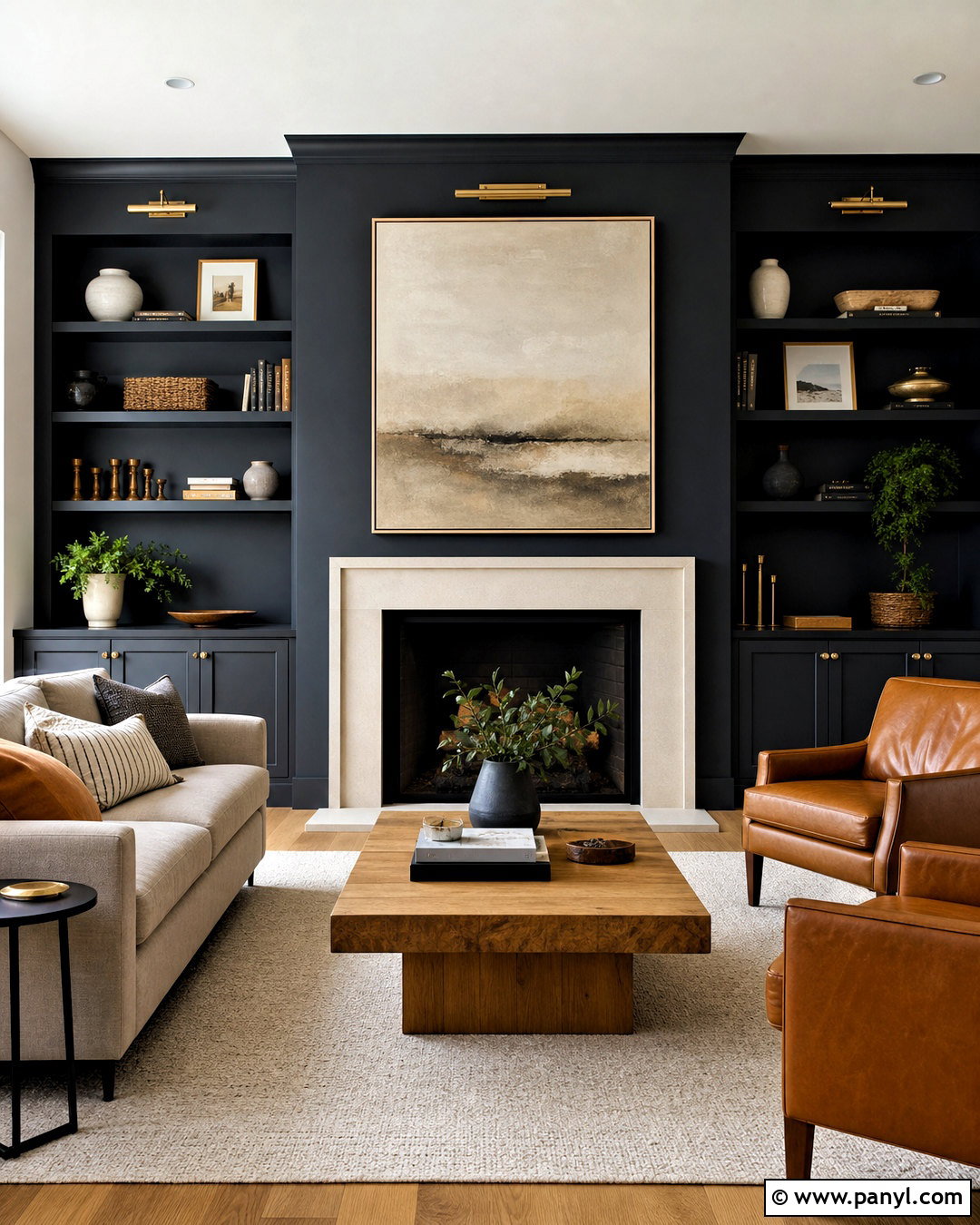 SW Dark Night Fireplace Wall - 20 sw dark night ideas