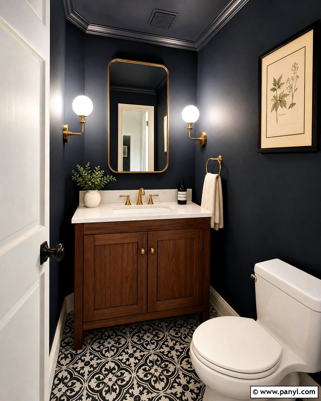 SW Dark Night Powder Room - 20 sw dark night ideas