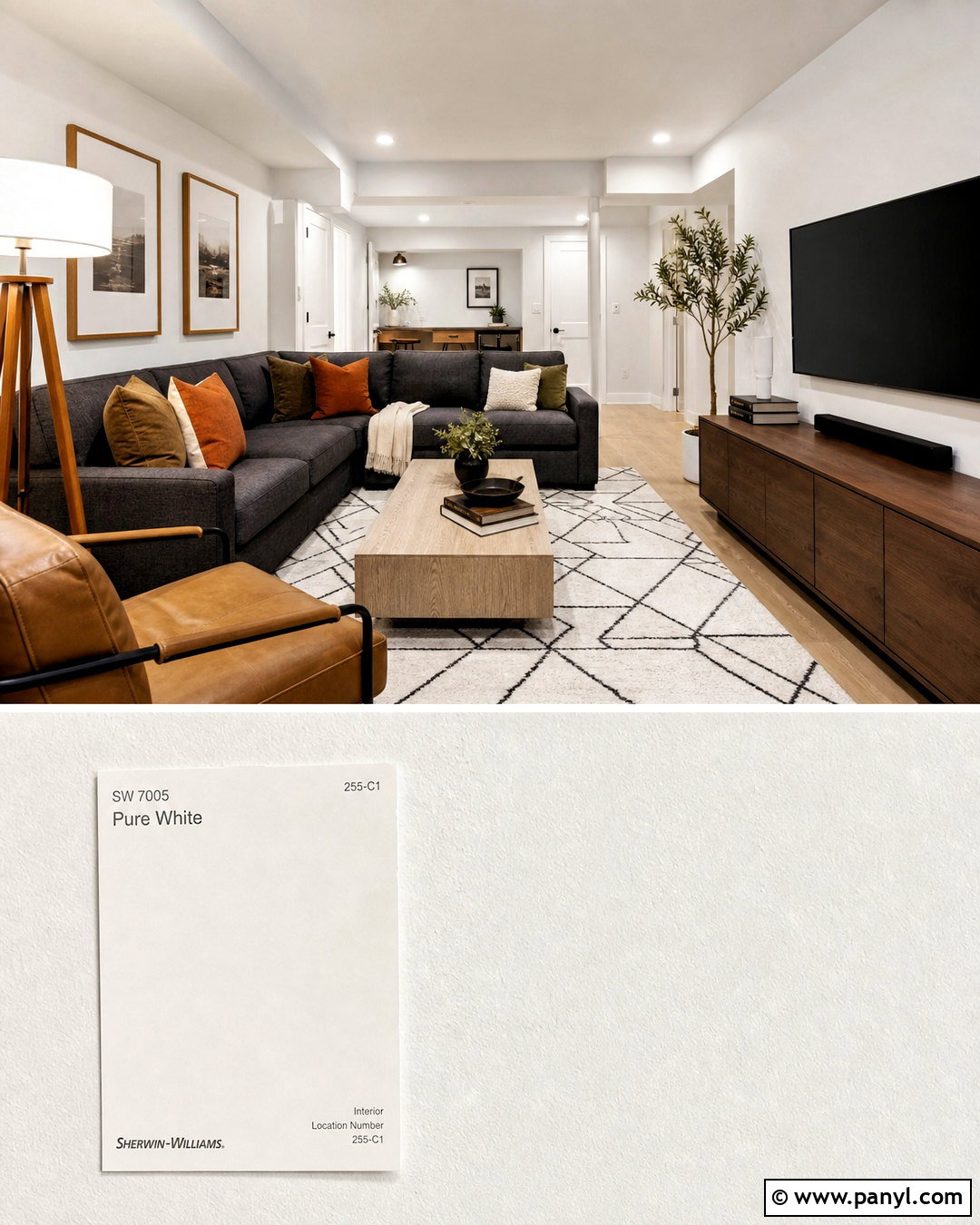 SW Pure White Basement Family Room - 20 sw pure white walls