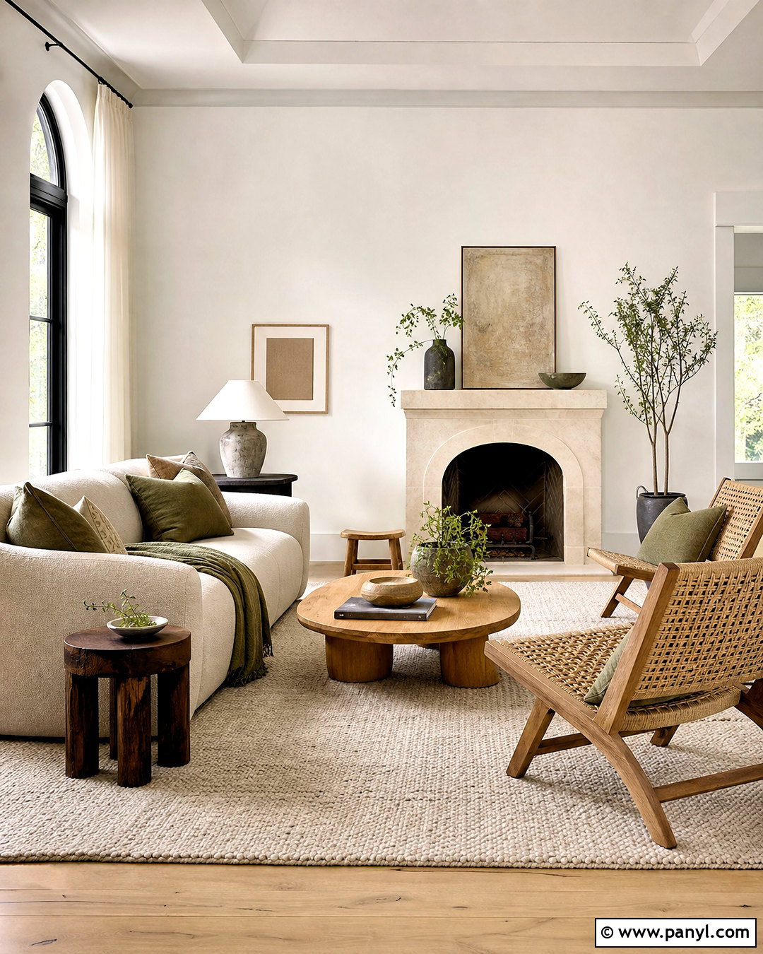 SW Pure White Organic Living Room - 20 sw pure white walls