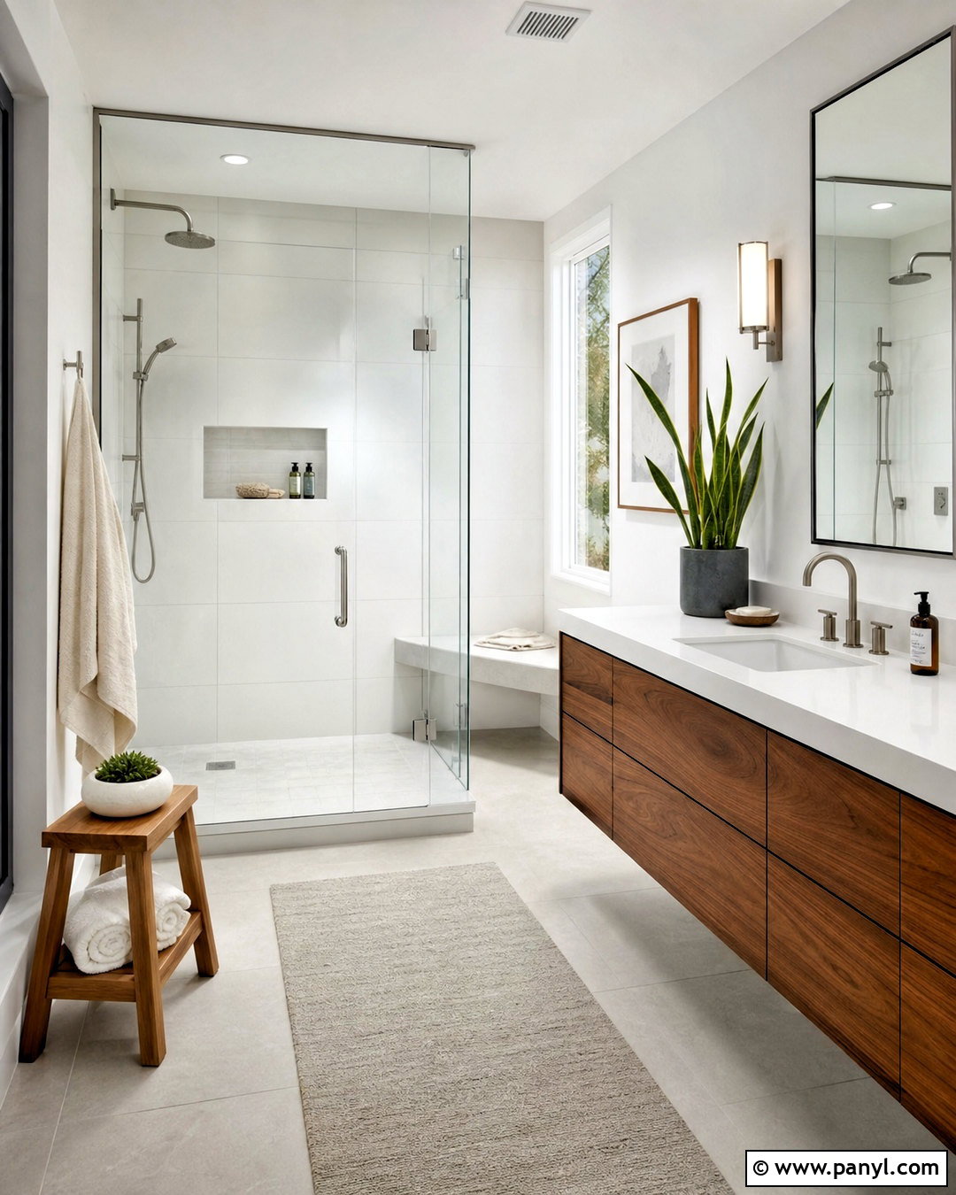 SW Sea Salt Bathroom With Walk-In Shower - 20 sw sea salt bathroom ideas