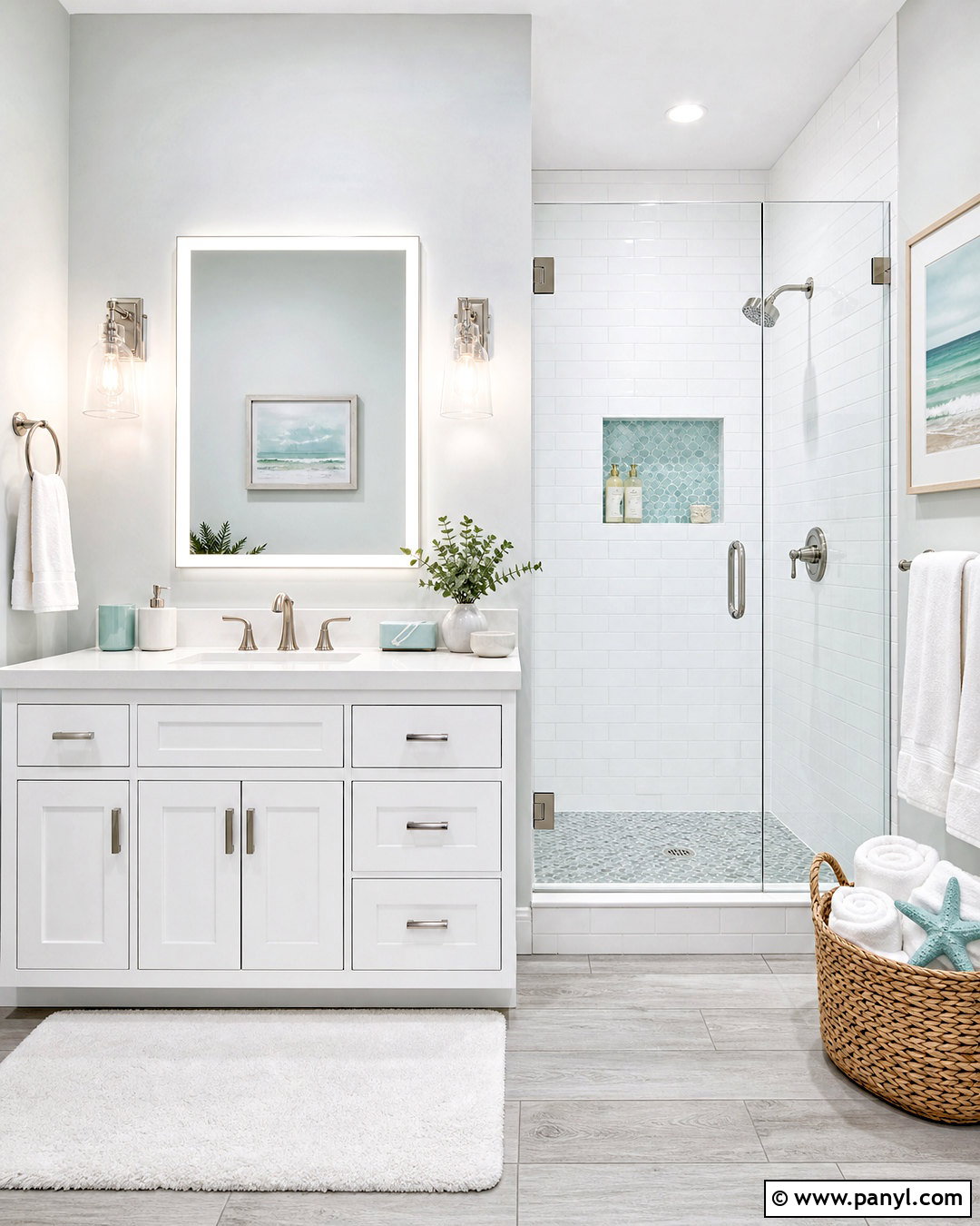 SW Sea Salt Windowless Bathroom - 20 sw sea salt bathroom ideas