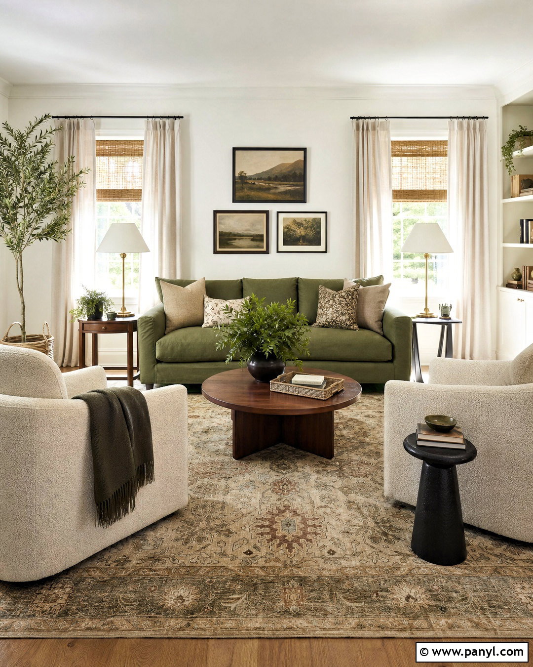 SW Snowbound Living Room With Sage Green - 20 sw snowbound walls
