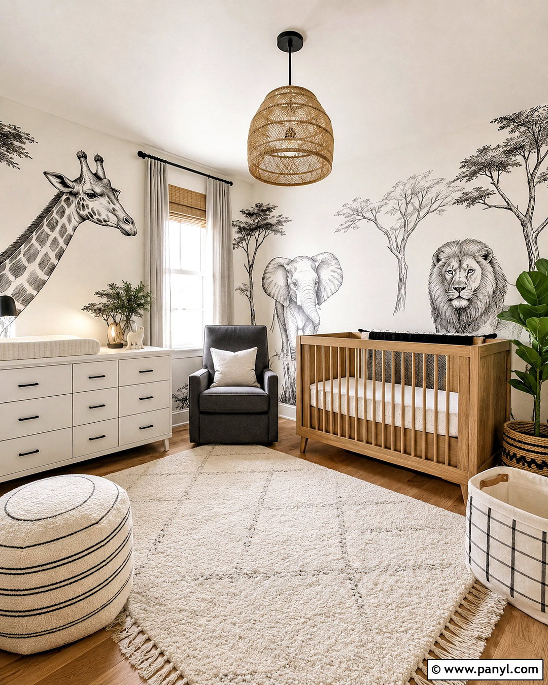 Safari Monochrome Nursery - 20 monochrome nursery ideas