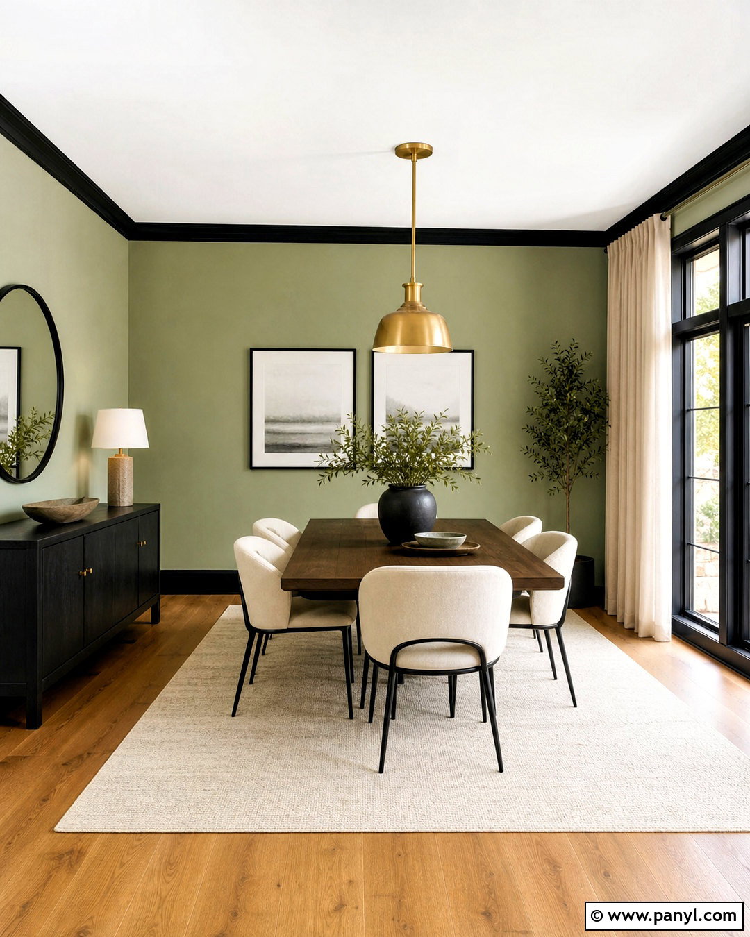 Sage Accent Wall With Black Trim - 20 sage accent wall ideas