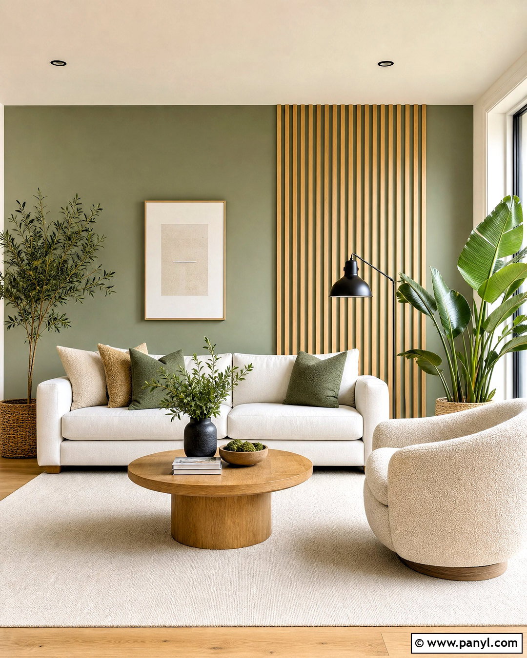 Sage Accent Wall With Wood Slats - 20 sage accent wall ideas