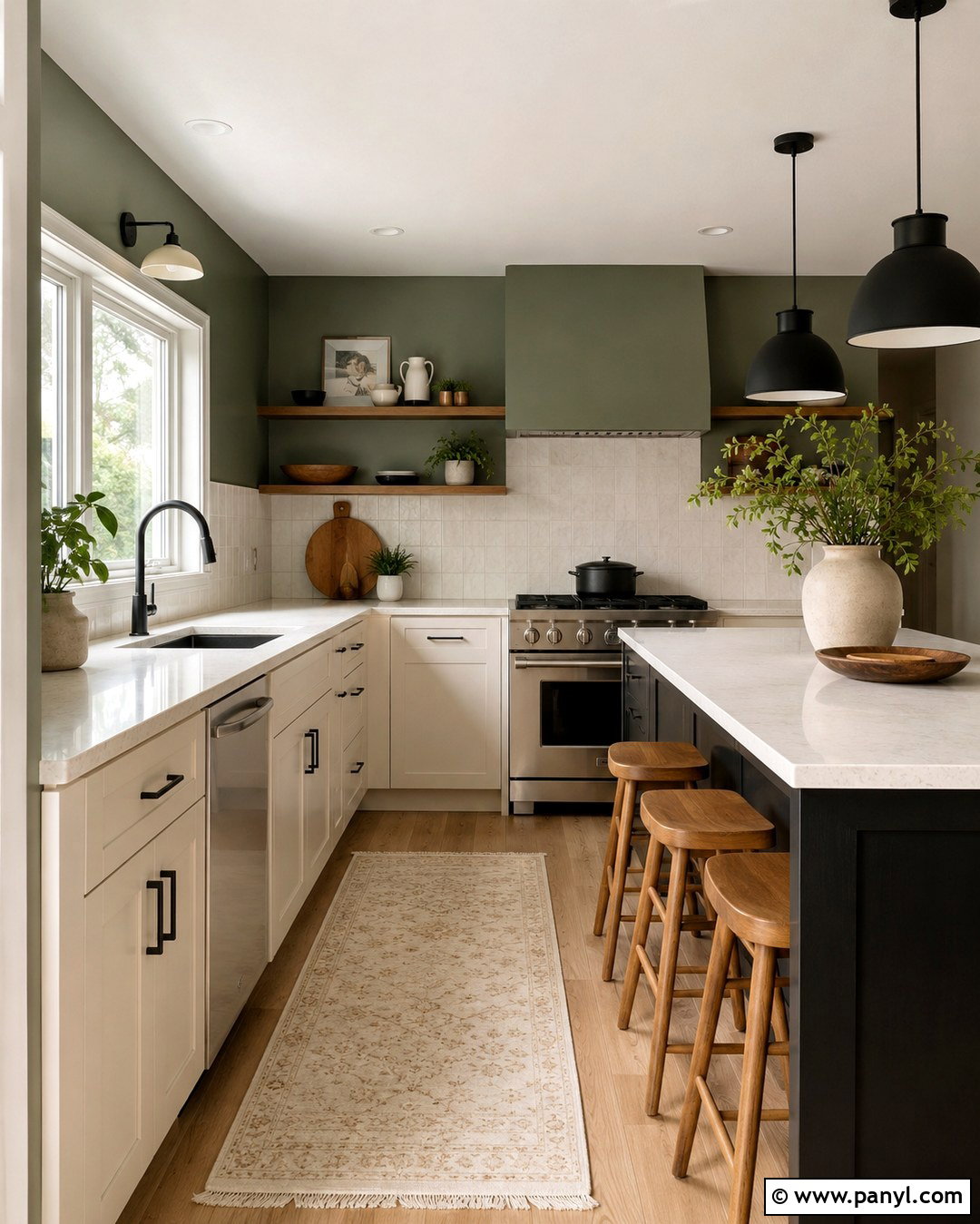 Sage And Black Kitchen Walls - 20 Two Tone Sage Walls