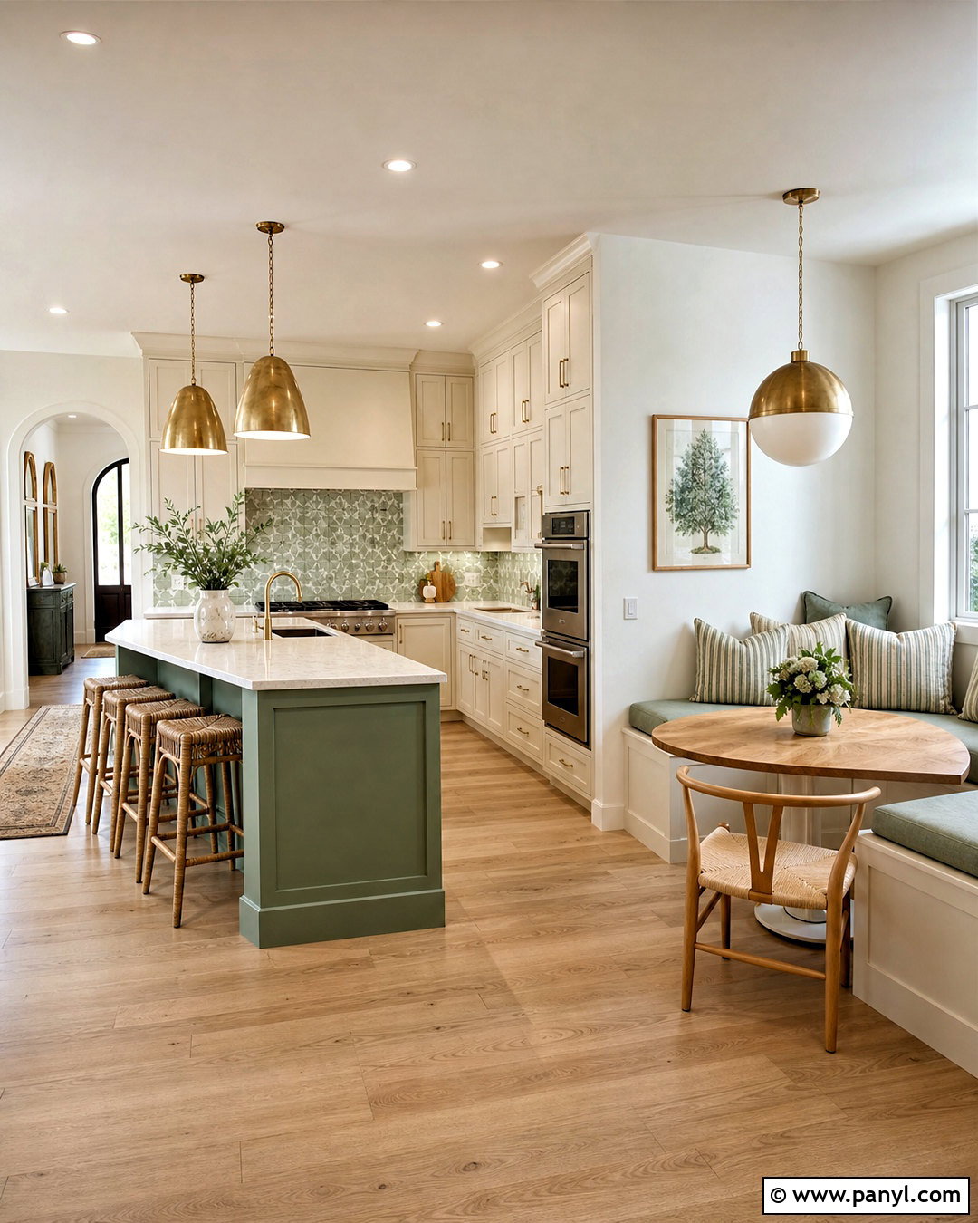 Sage And Cream Kitchen With A Breakfast Nook - 20 sage and cream kitchen ideas
