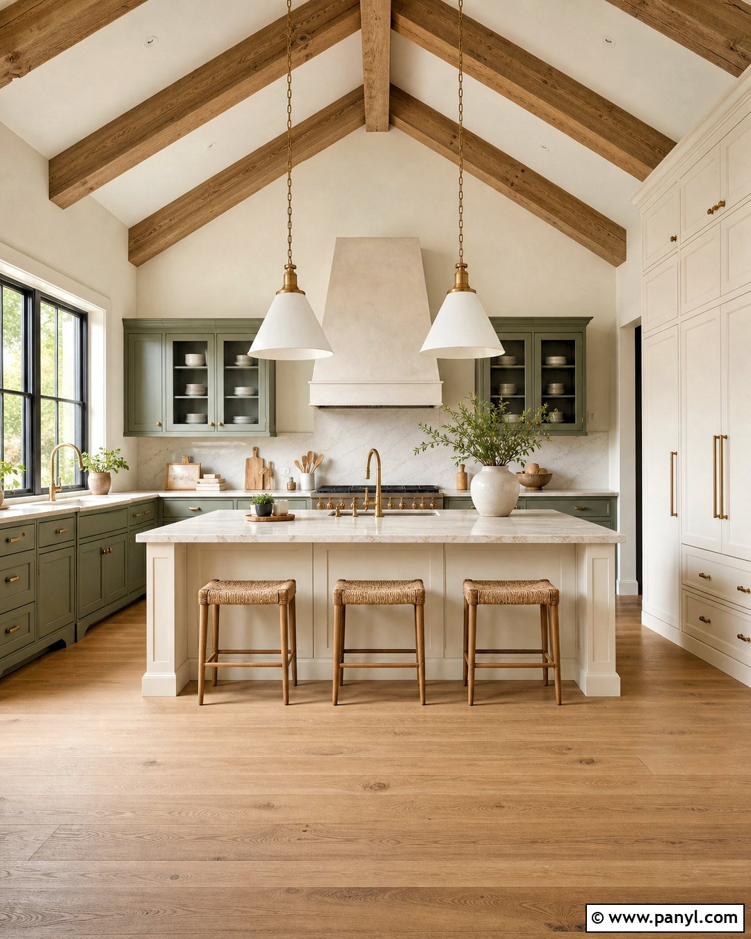 Sage And Cream Kitchen With A Vaulted Ceiling - 20 sage and cream kitchen ideas