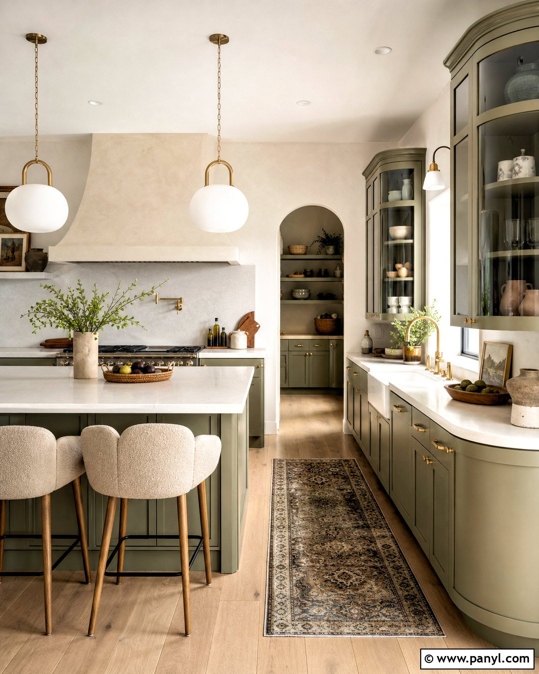 Sage And Cream Kitchen With Arched Details - 20 sage and cream kitchen ideas