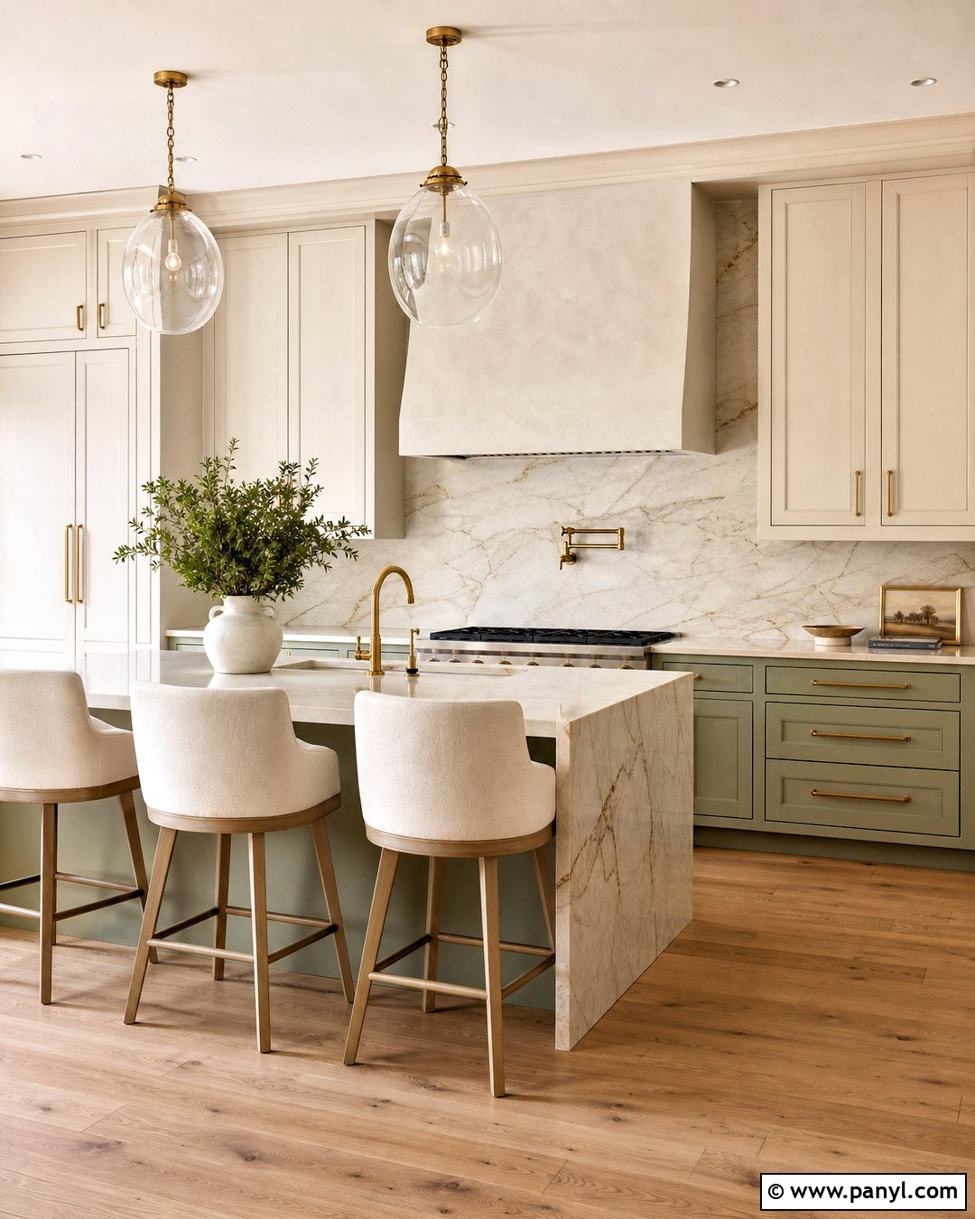 Sage And Cream Kitchen With Marble Backsplash - 20 sage and cream kitchen ideas