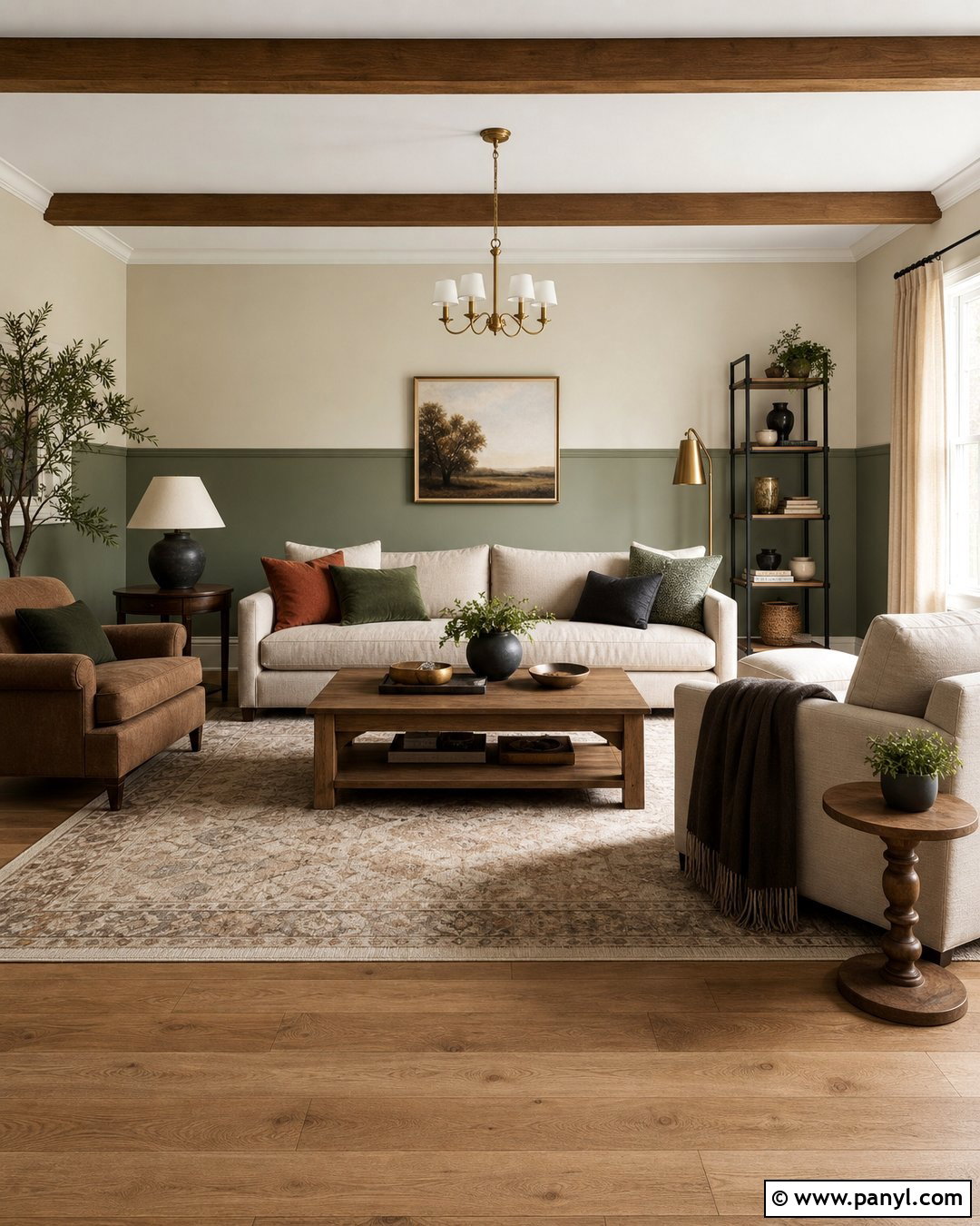 Sage And Cream Two Tone Wall Color - 50 wall colour ideas