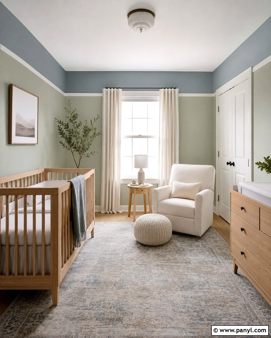 Sage And Dusty Blue Nursery Walls - 20 Two Tone Sage Walls