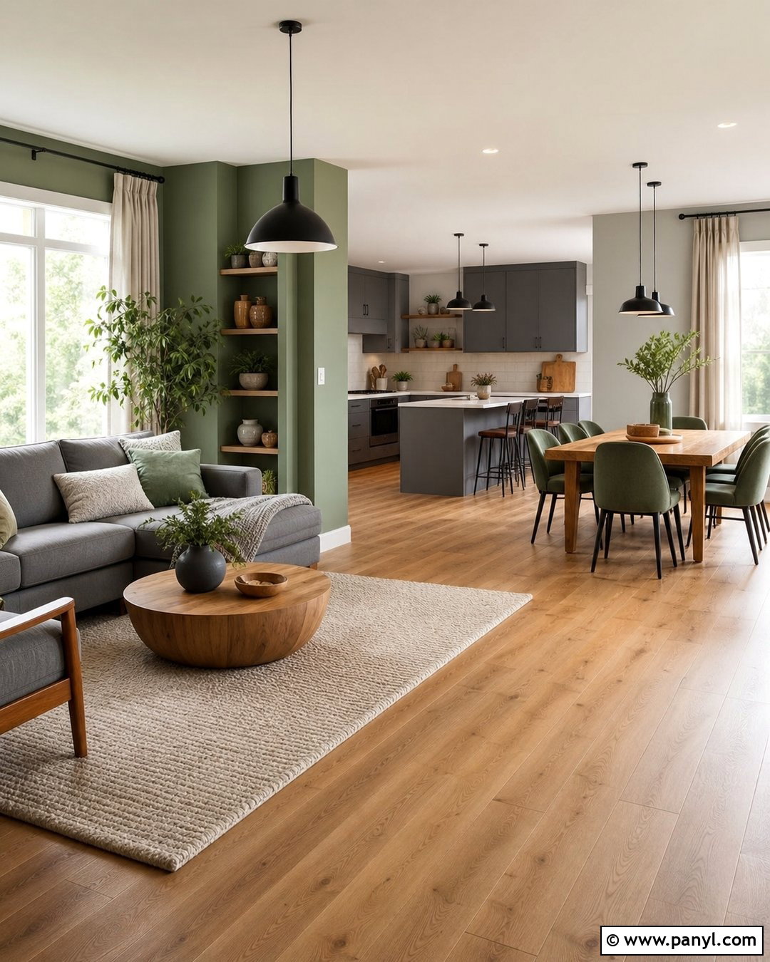 Sage And Grey Open-Plan Walls - 20 Sage And Grey Walls