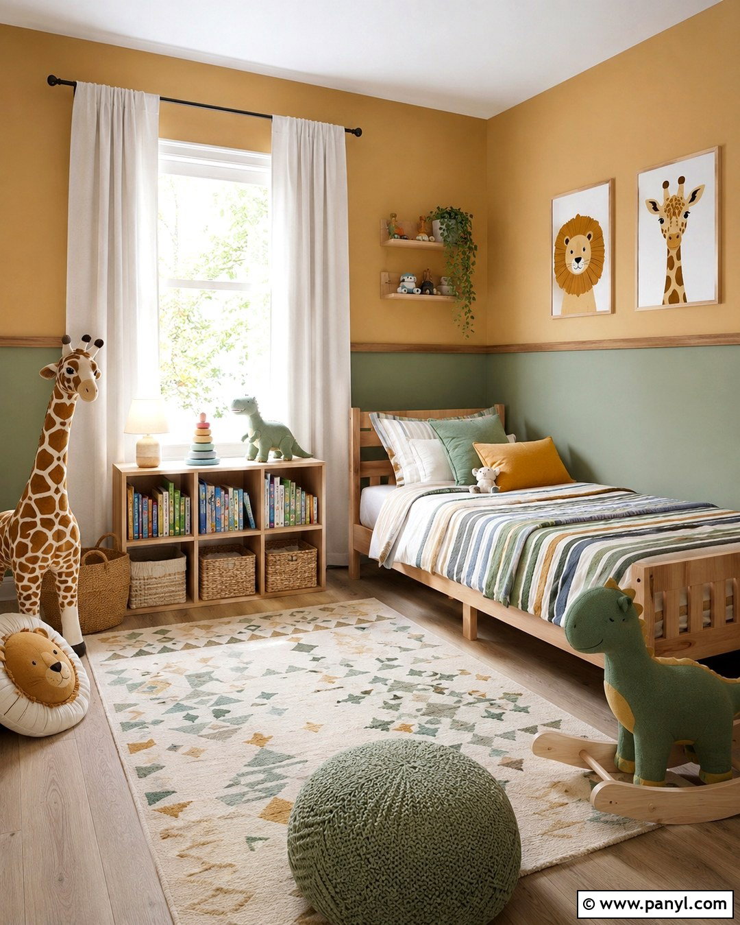 Sage And Mustard Kids Room Walls - 20 Two Tone Sage Walls