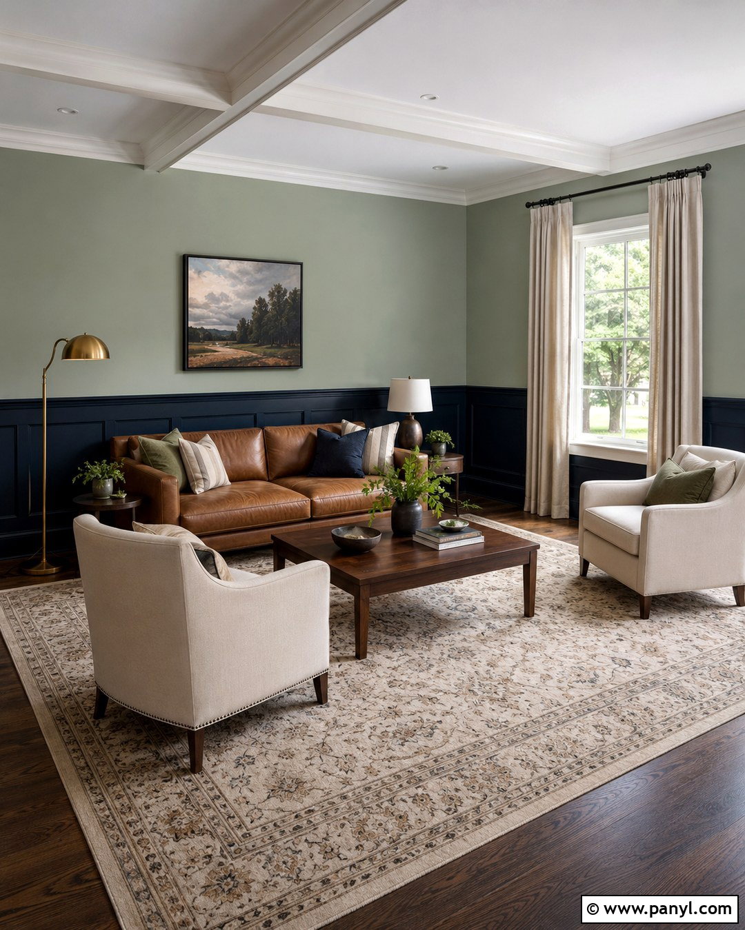 Sage And Navy Living Room Walls - 20 Two Tone Sage Walls