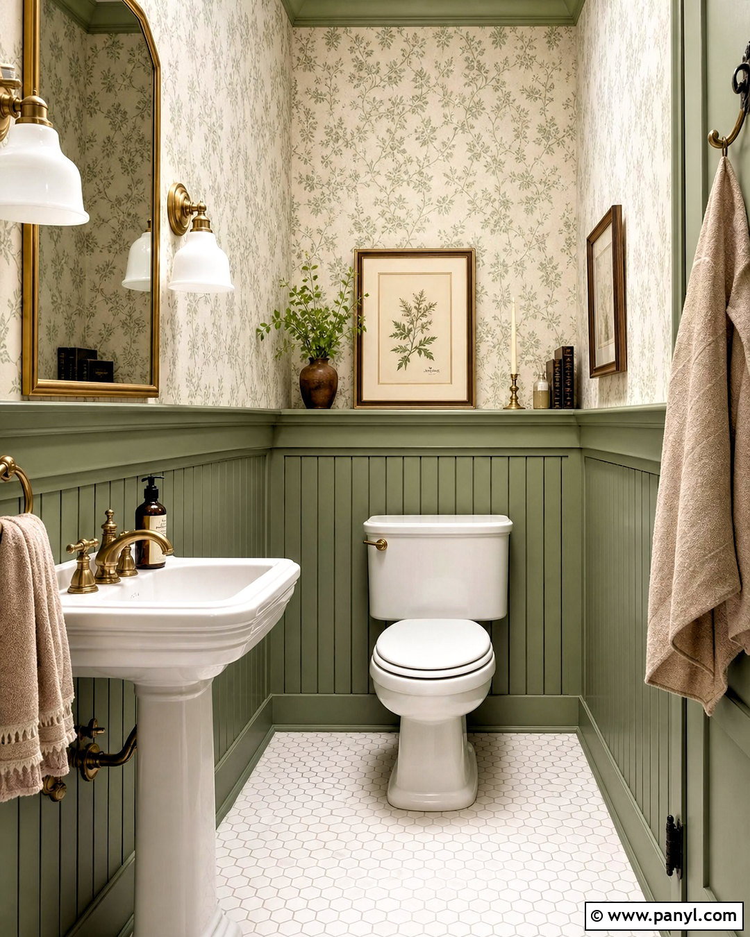 Sage Beadboard Behind Toilet Accent Wall - 20 behind toilet accent wall ideas