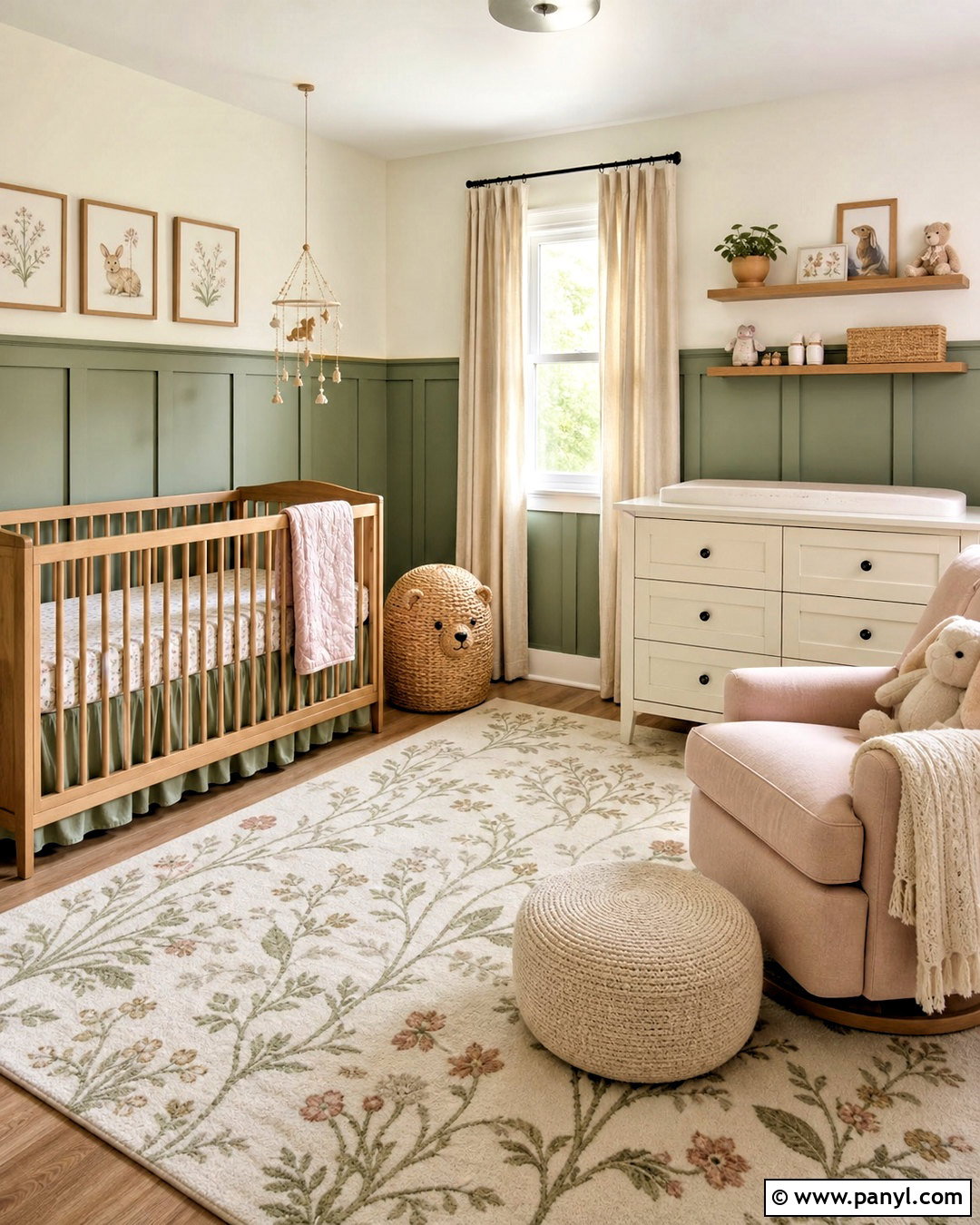 Sage Board And Batten Baby Girl Bedroom Paint - 20 baby girl bedroom paint ideas