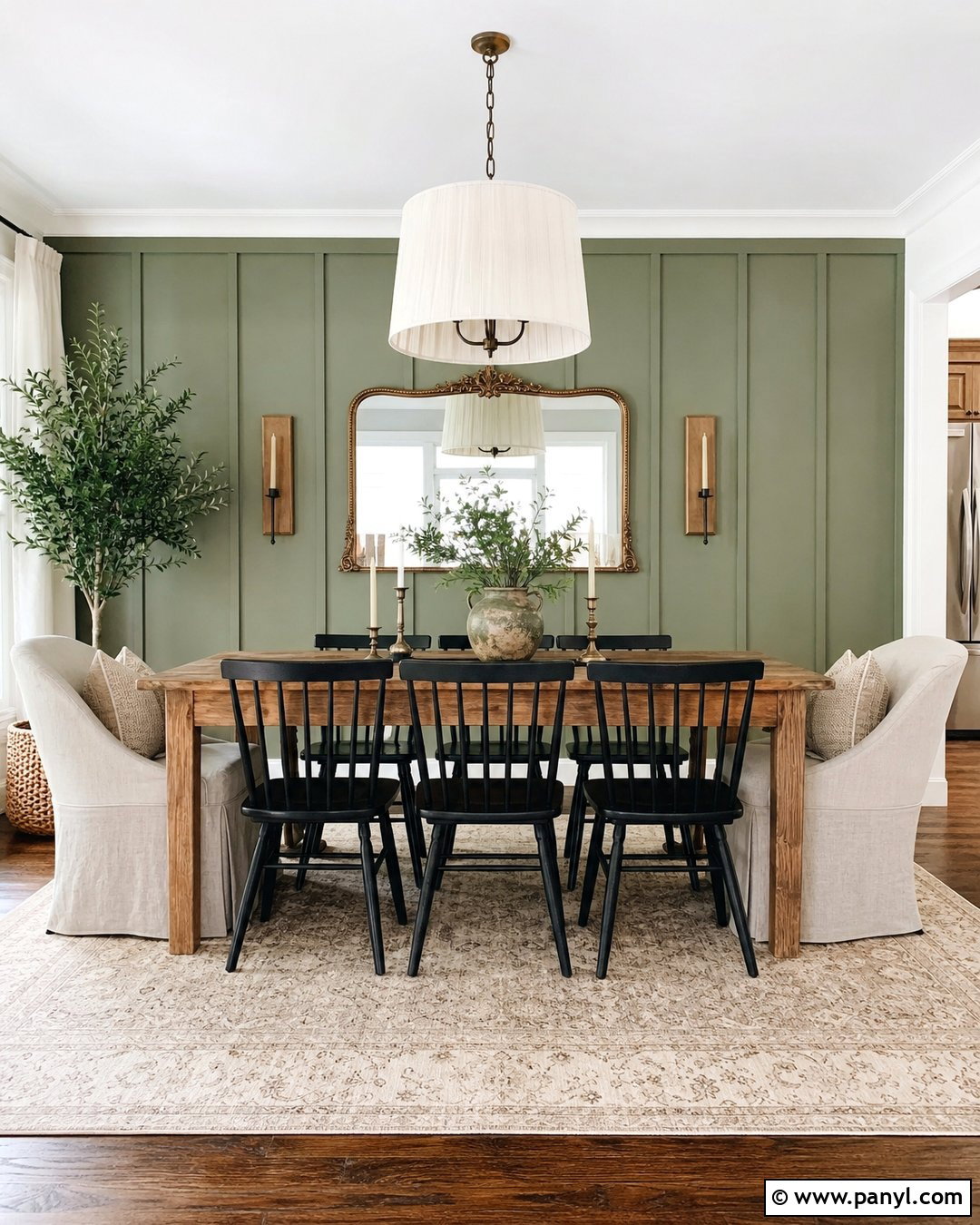 Sage Board And Batten Rustic Accent Wall - 30 Rustic Accent Wall Ideas