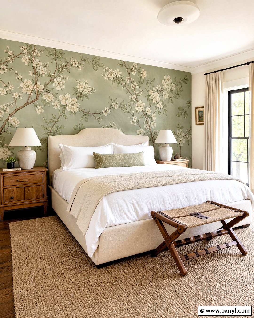 Sage Floral Wall Mural Guest Bedroom - 20 floral wall mural ideas