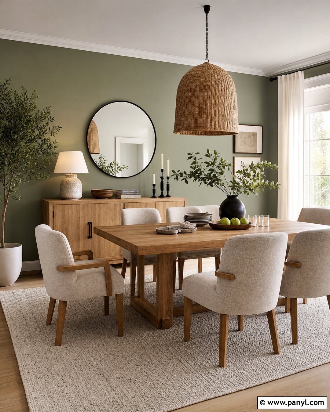 Sage Green Accent Wall Dining Room - 35 green accent walls