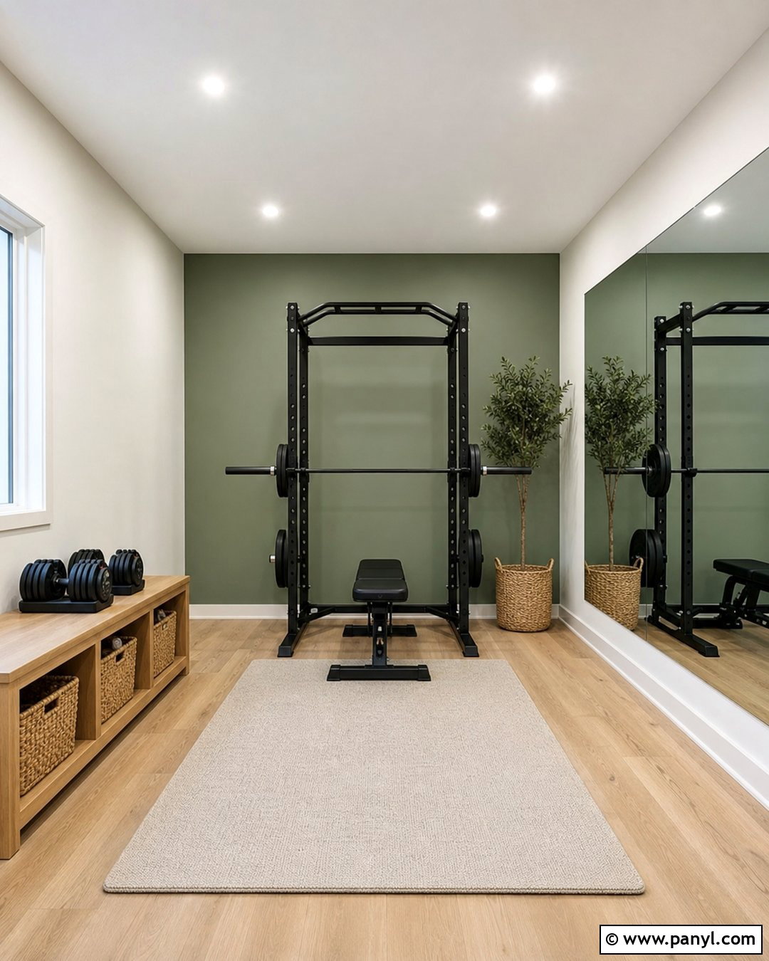 Sage Green Accent Wall Home Gym - 20 Modern Home Gym With Green Accent Wall Ideas