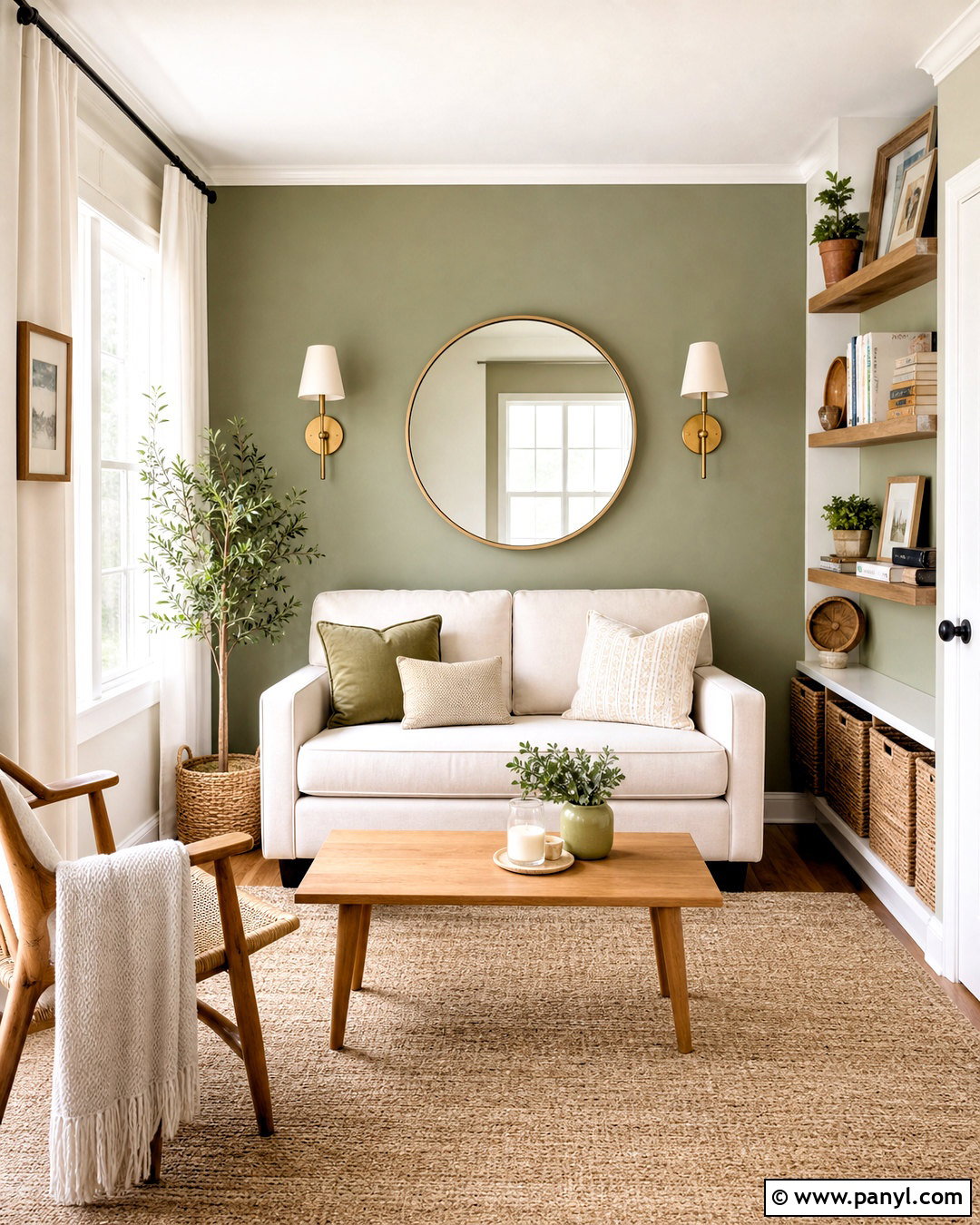 Sage Green Accent Wall In A Small Living Room - 20 sage green accent wall living room ideas