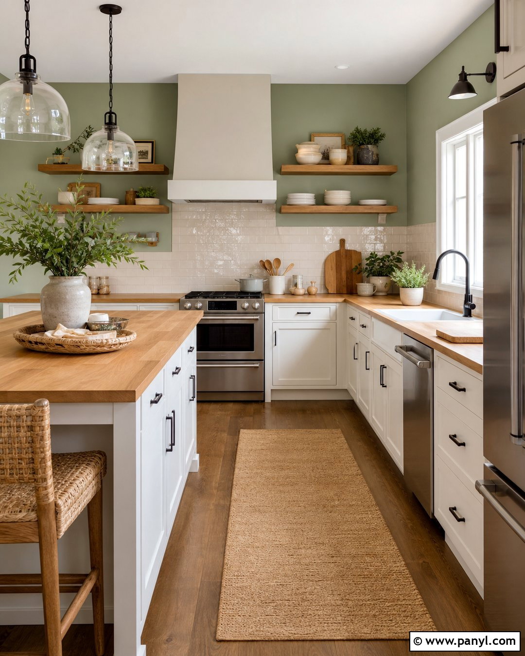 Sage Green Accent Wall Kitchen - 35 green accent walls